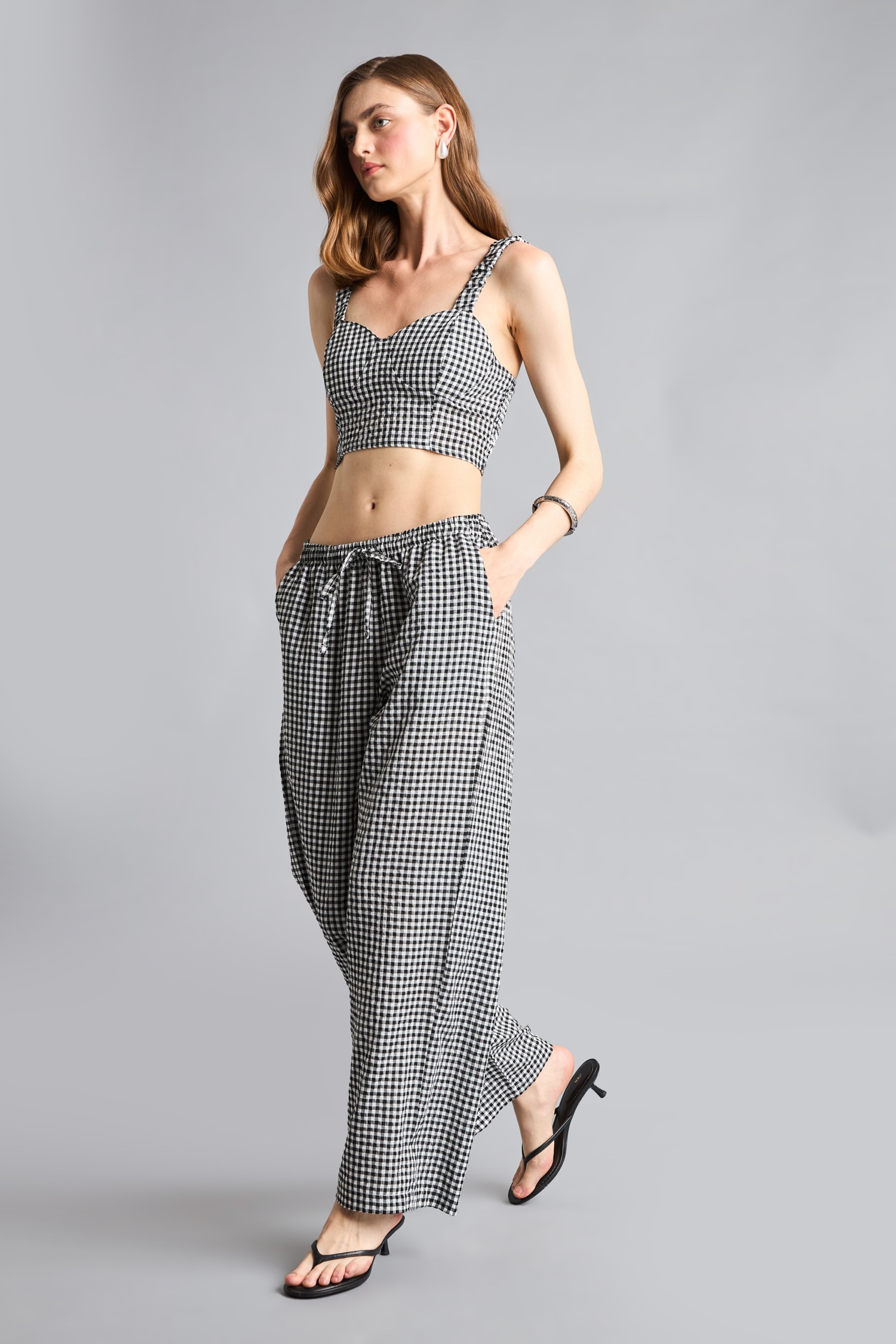 Straight Fit Beli Lastikli Modal Pantolon