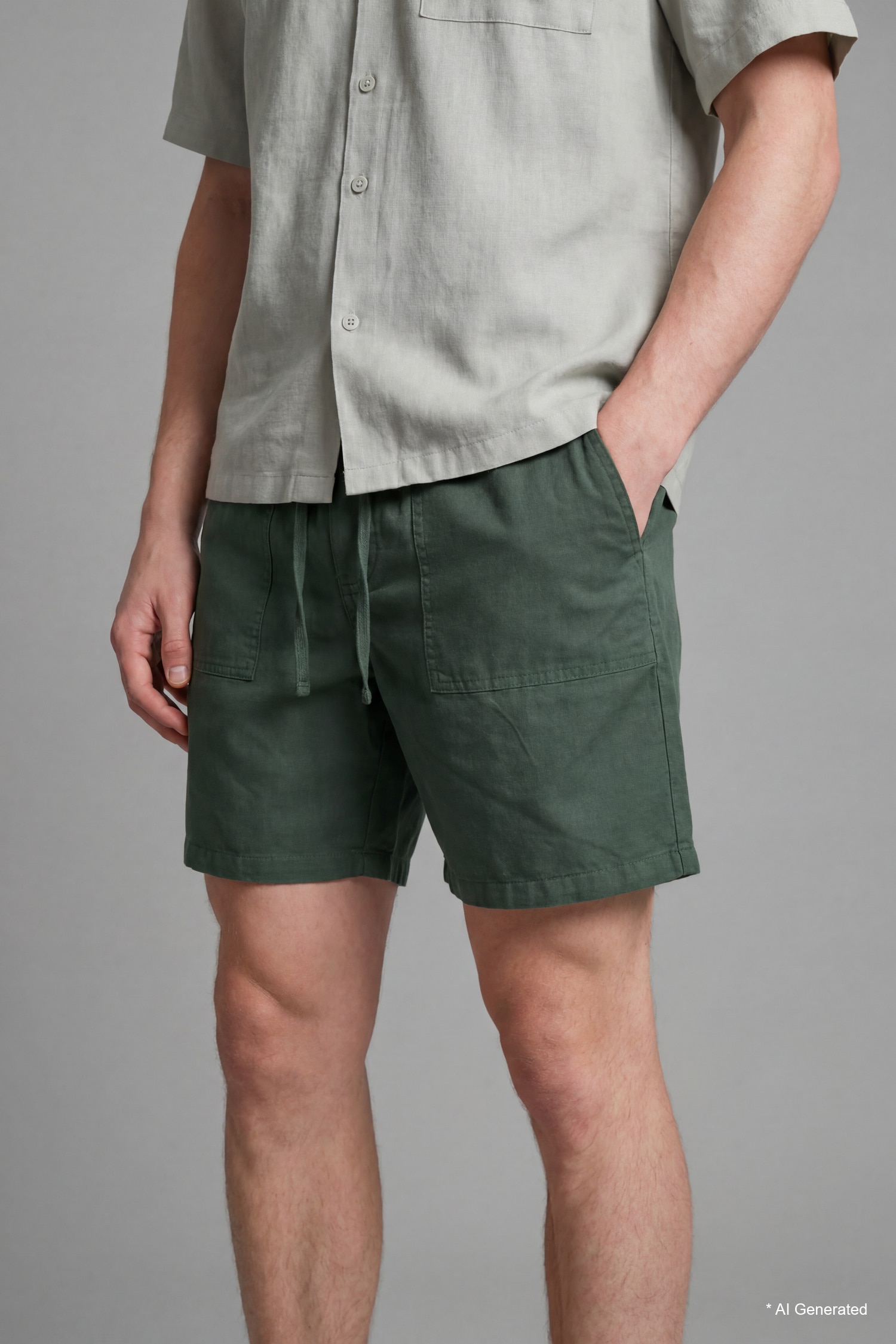 DeFacto Ultra Yumuşak Relaxed Fit Bermuda Şort görsel 5