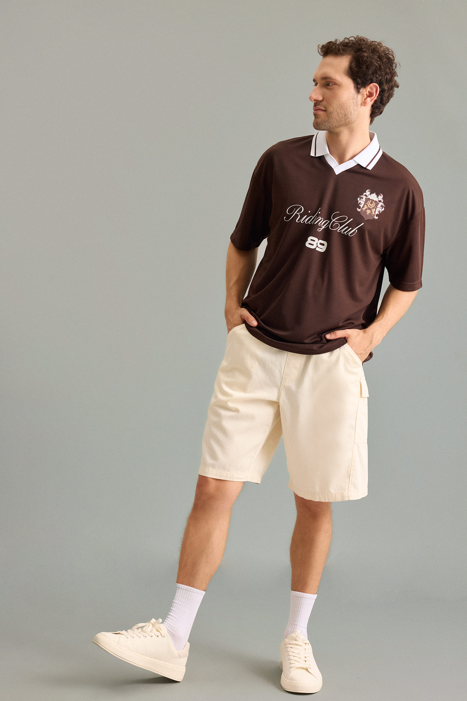 DeFacto %100 Pamuk Relaxed Fit Bermuda Şort