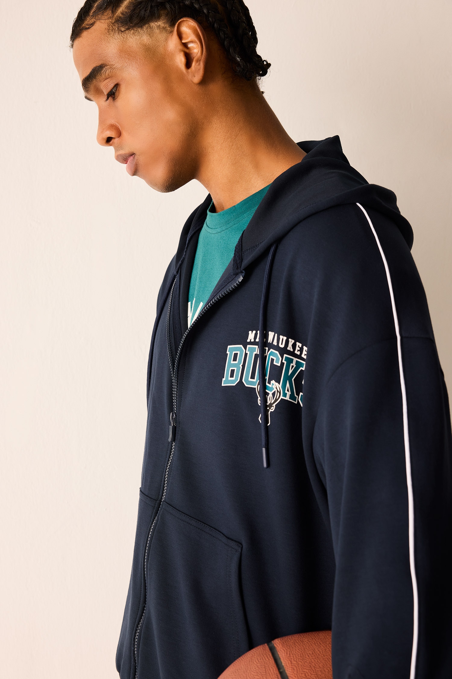 DeFacto NBA Oversıze Kapüşonlu Sweatshirt Hırka görsel 5
