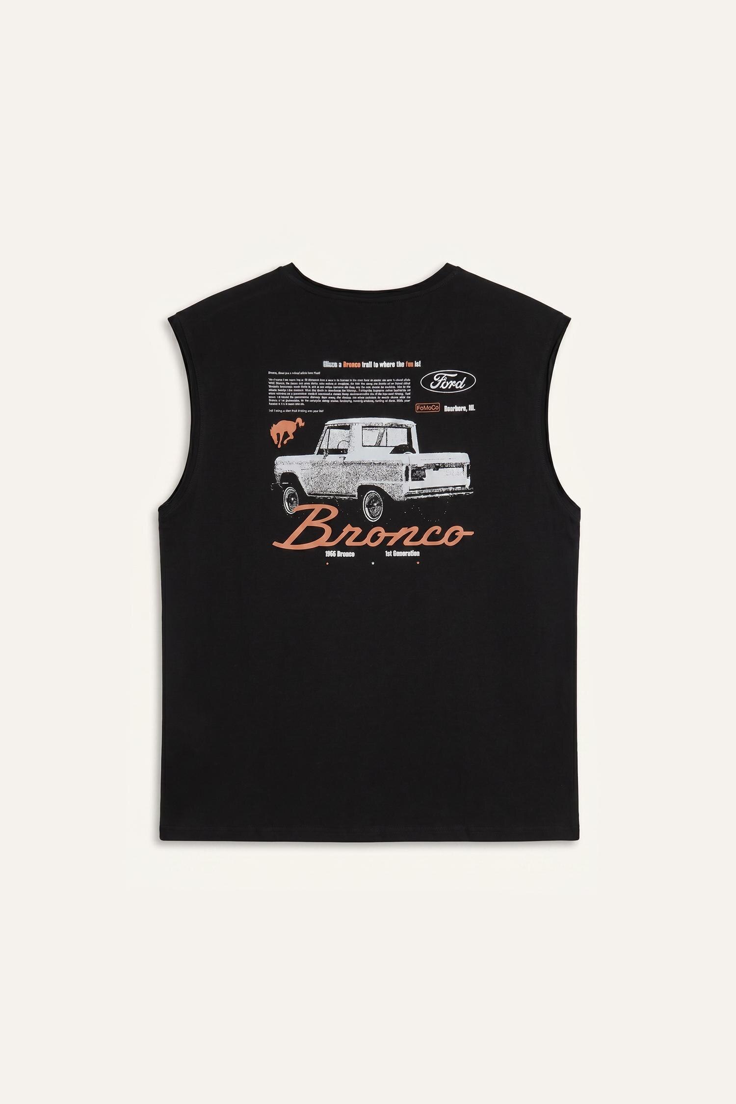 DeFacto %100 Pamuk Ford Motor Company Lisanslı Oversize Baskılı Atlet görsel 8