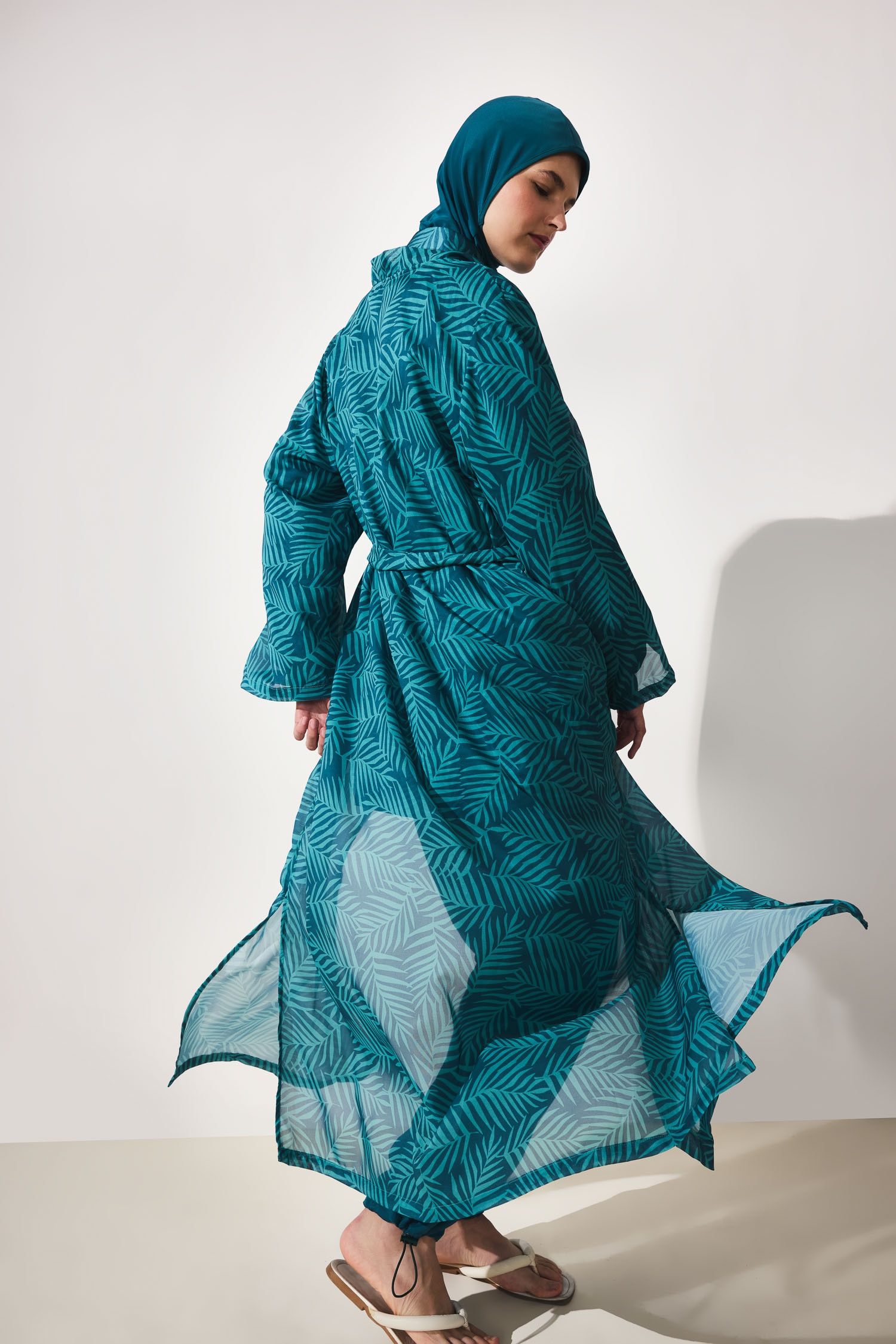 DeFacto Regular Fit Desenli Burkini Pareo görsel 3