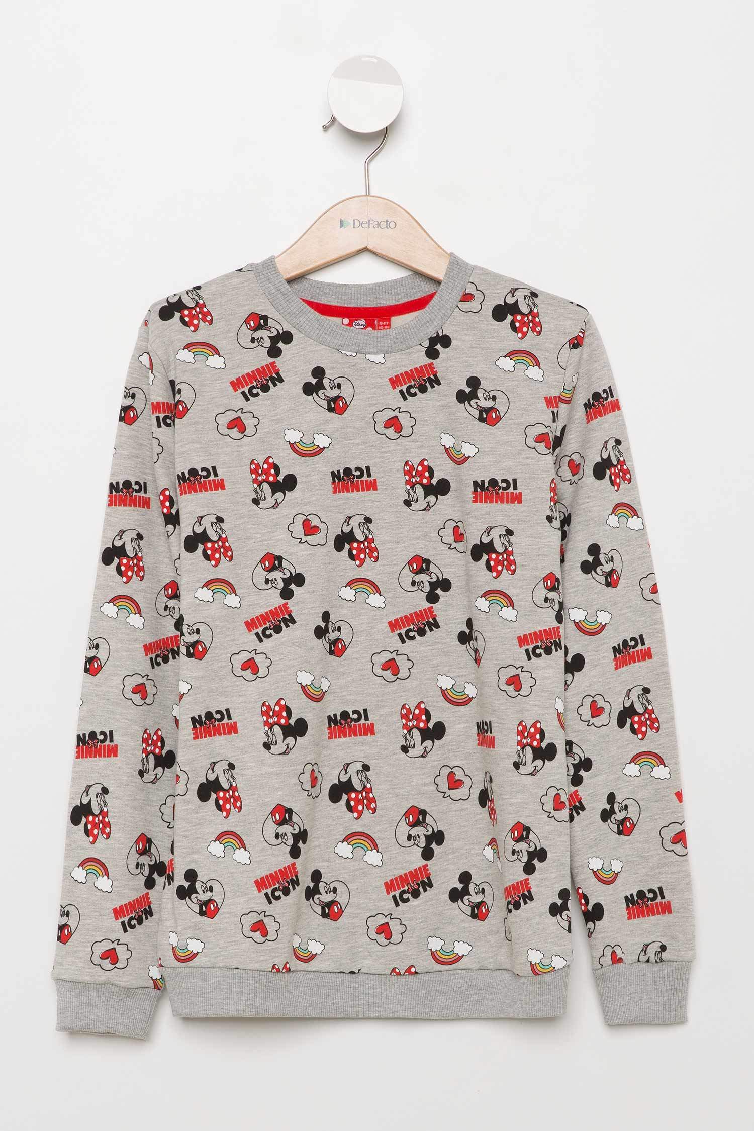 Defacto Minnie Mouse Lisanslı Sweatshirt. 4