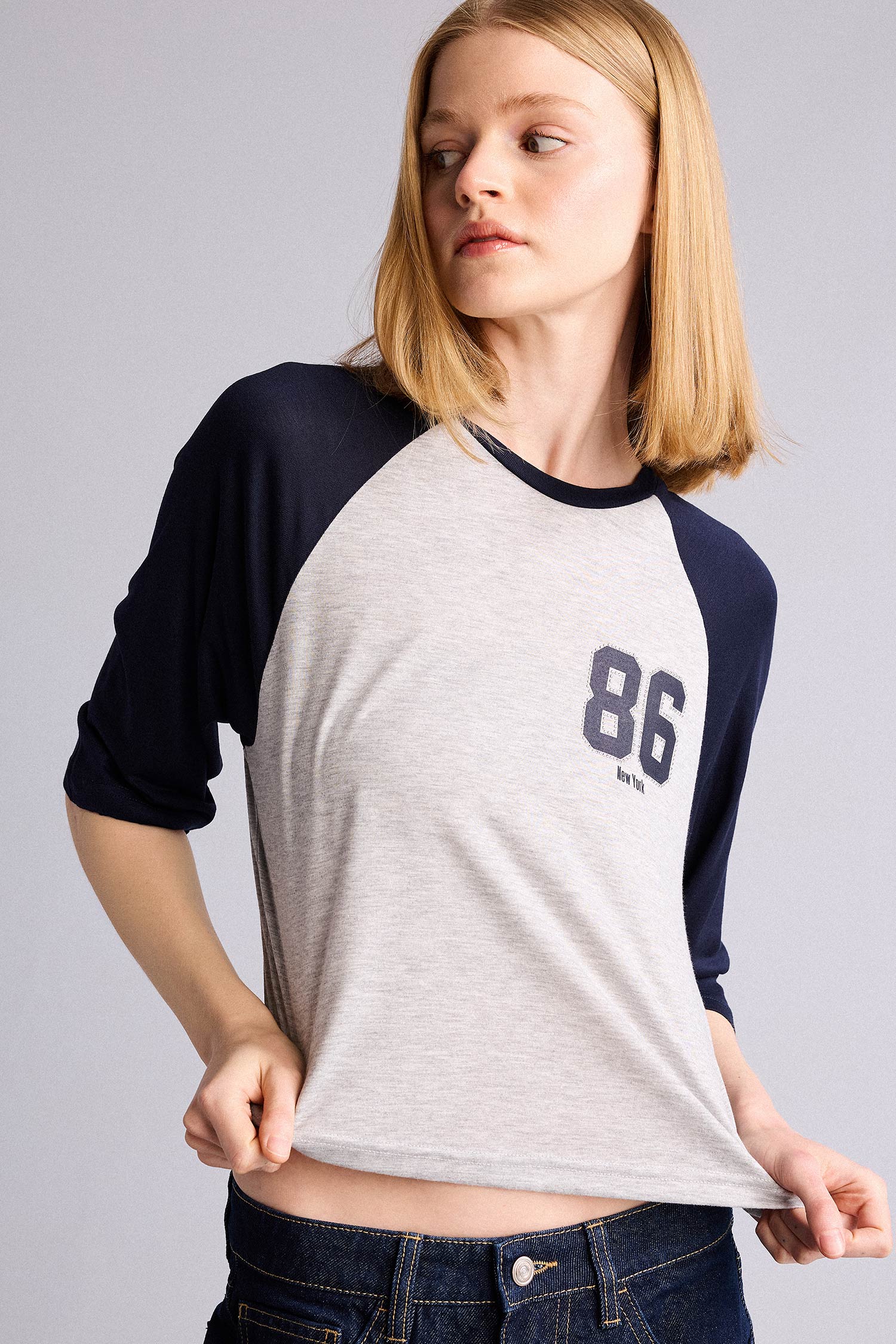 DeFacto Slim Fit Kısa kollu Baskılı Tişört