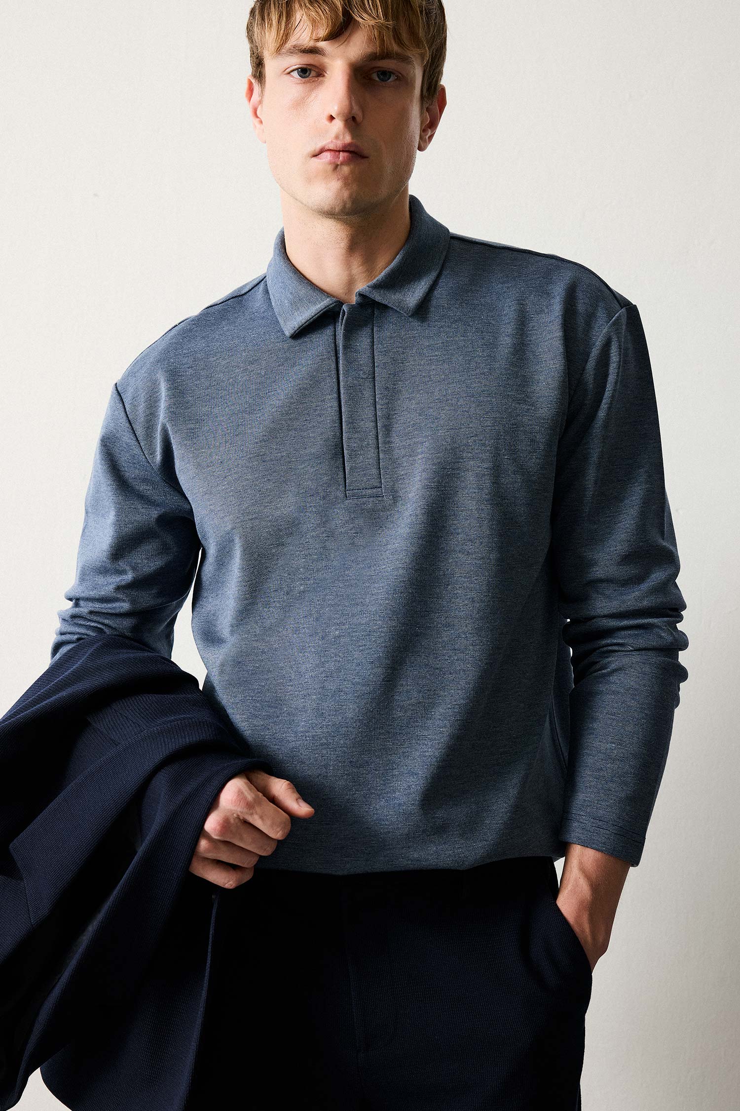 DeFacto Regular Fıt Polo Yaka Sweatshırt