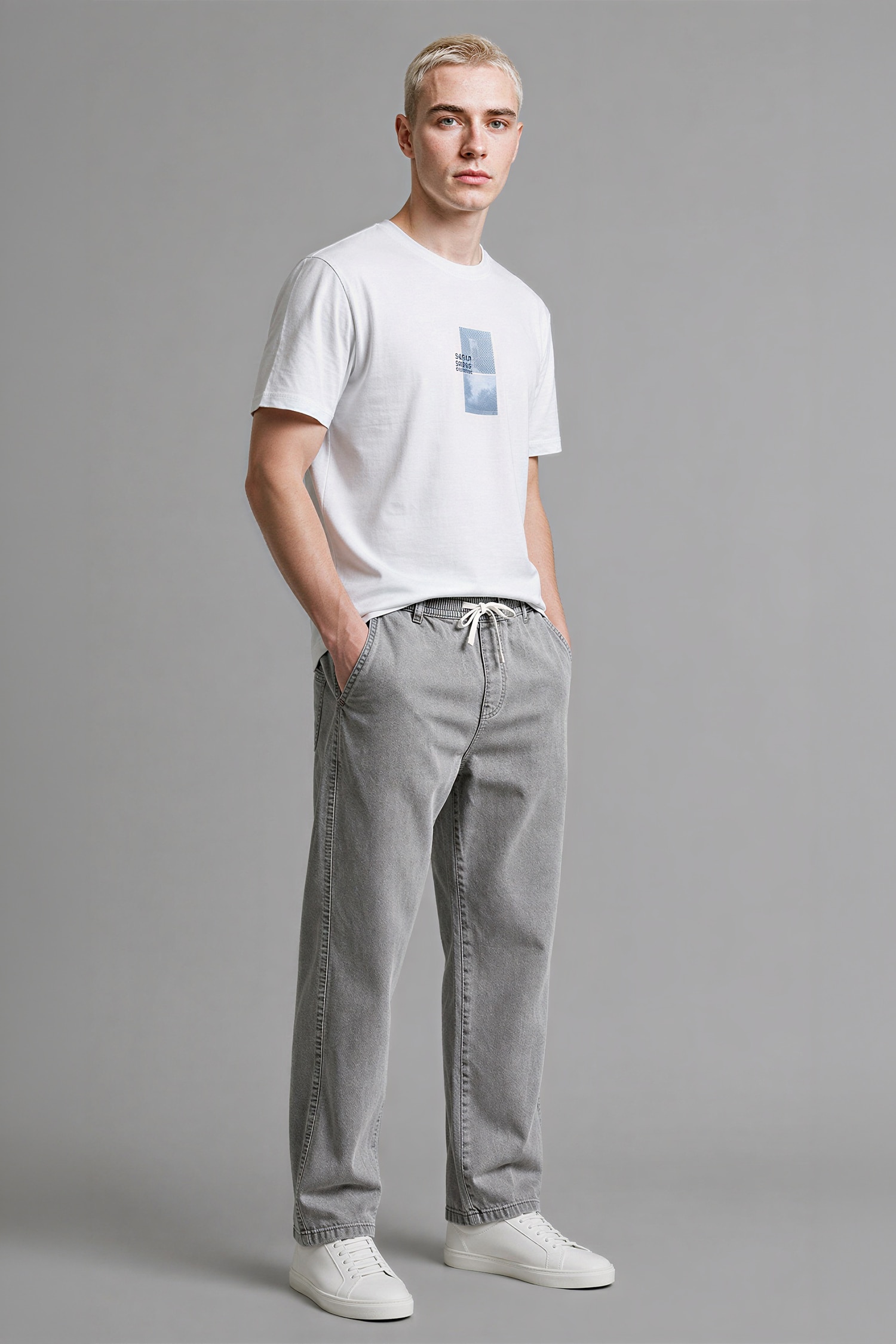 DeFacto Beli Lastikli Wide Leg Pantolon