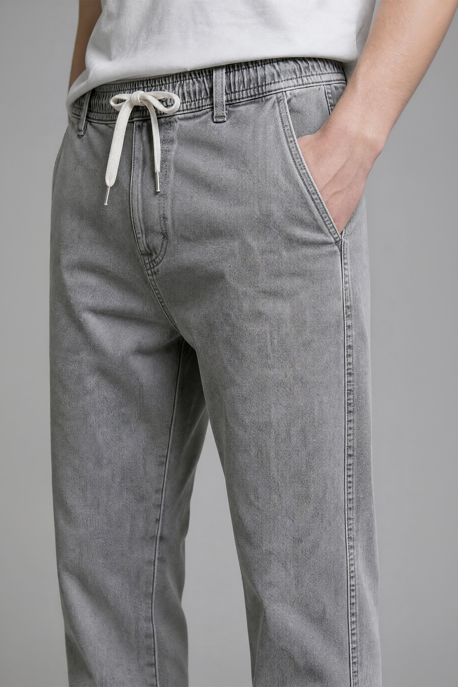 DeFacto Beli Lastikli Wide Leg Pantolon görsel 5
