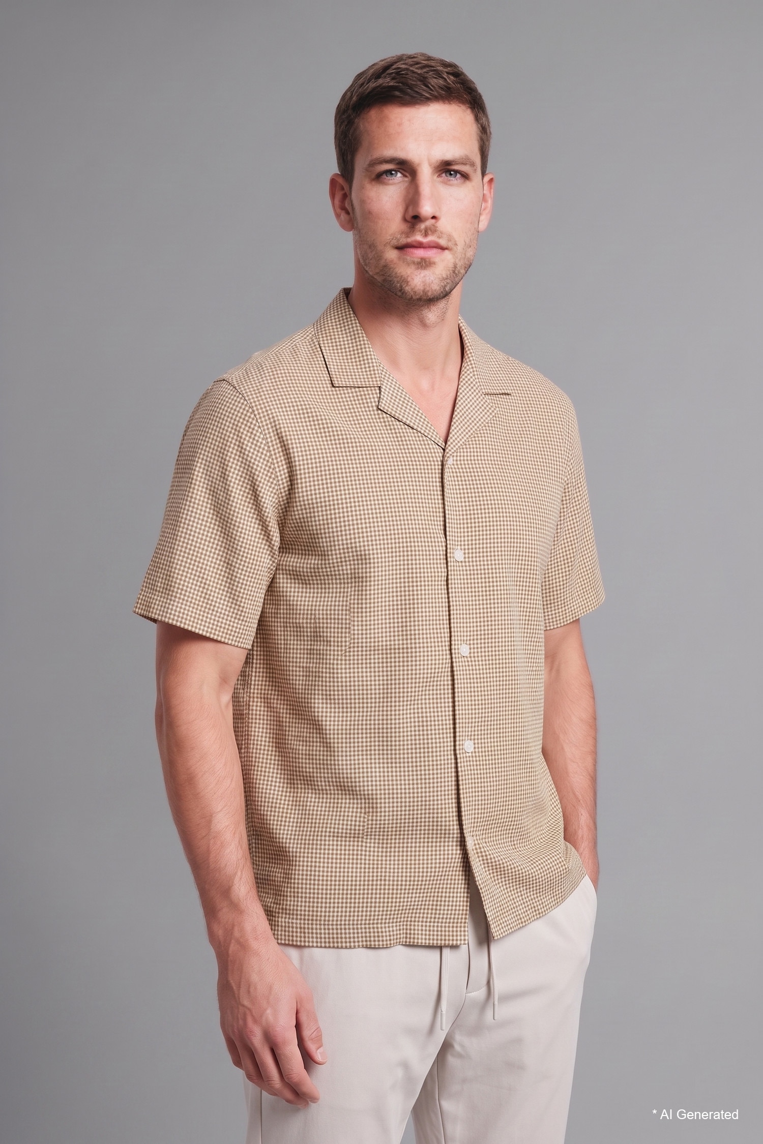 DeFacto Pamuklu Relaxed Fit Kısa Kollu Kareli Gömlek