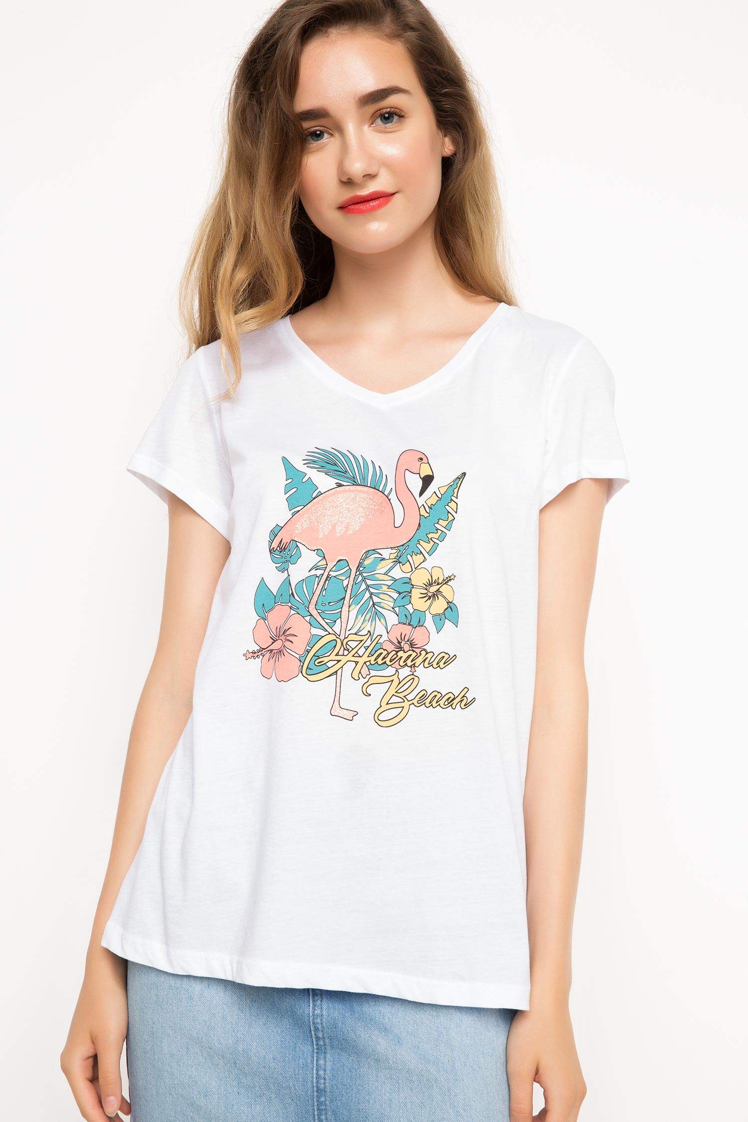 Defacto Flamingo Baskılı Body. 1