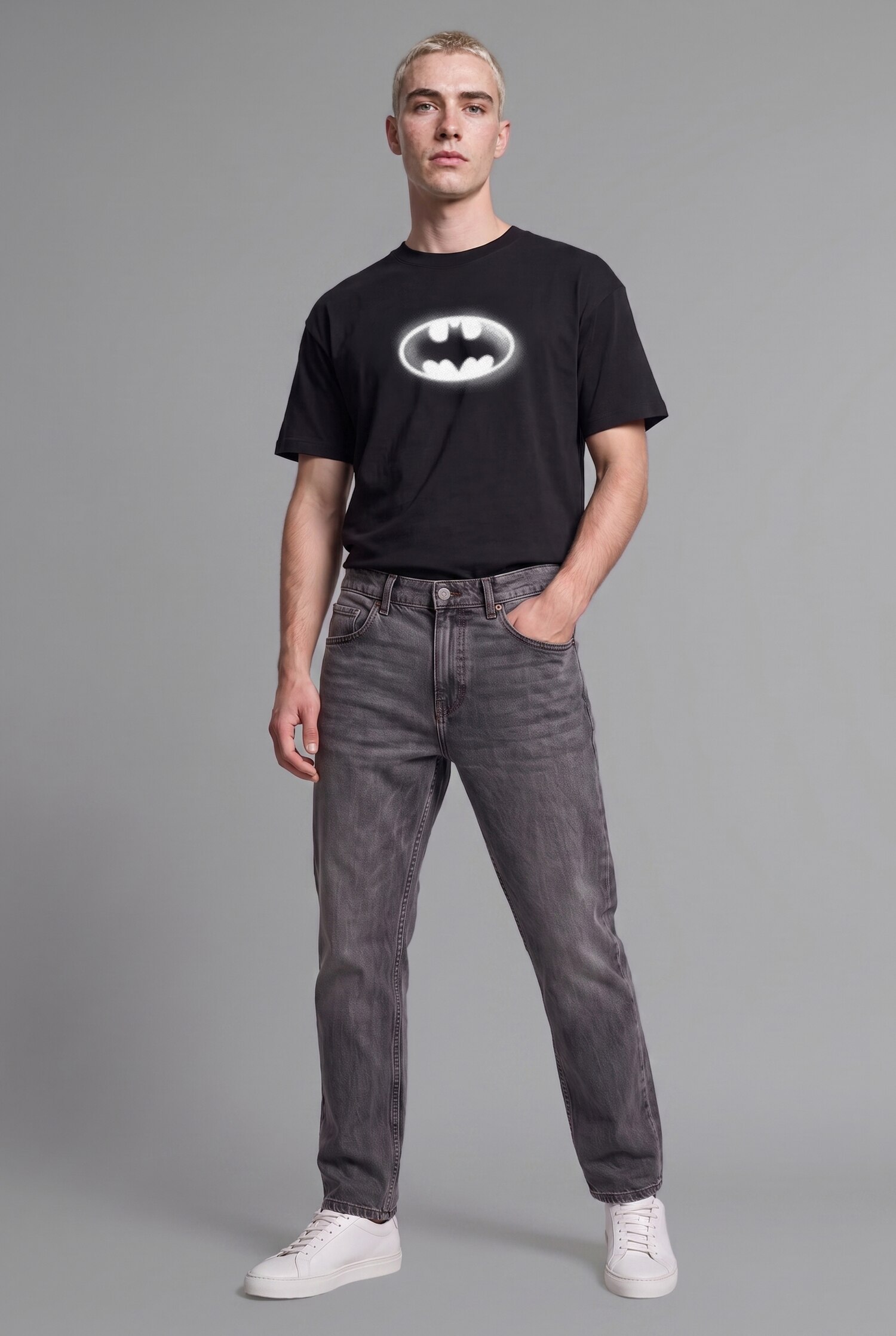 DeFacto %100 Pamuk Boxy Fit Batman Baskılı Kısa Kollu Tişört