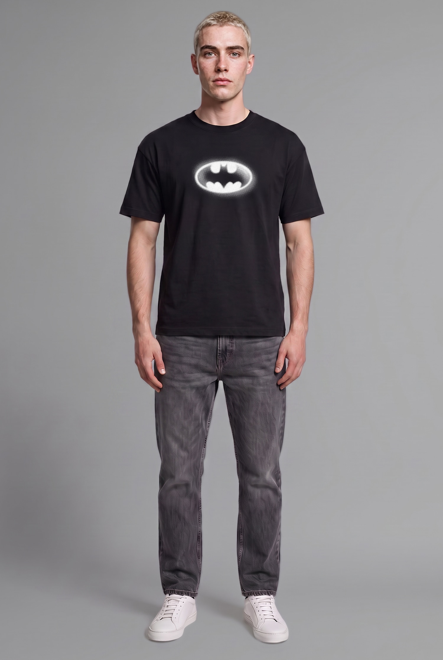 DeFacto %100 Pamuk Boxy Fit Batman Baskılı Kısa Kollu Tişört görsel 2