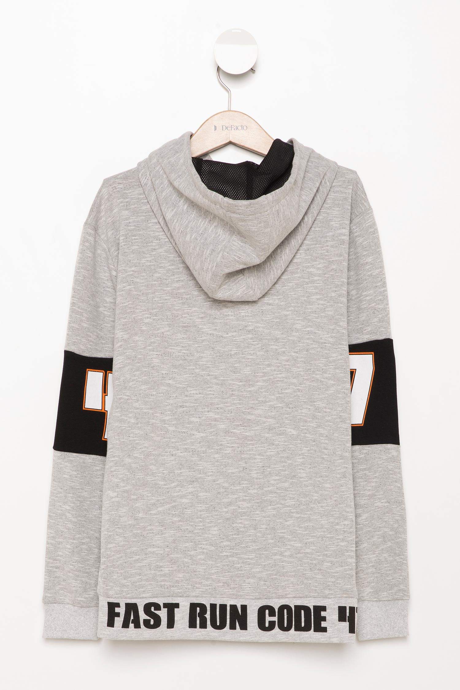 Defacto Kolları Baskı Detaylı Kapüşonlu Sweatshirt. 3
