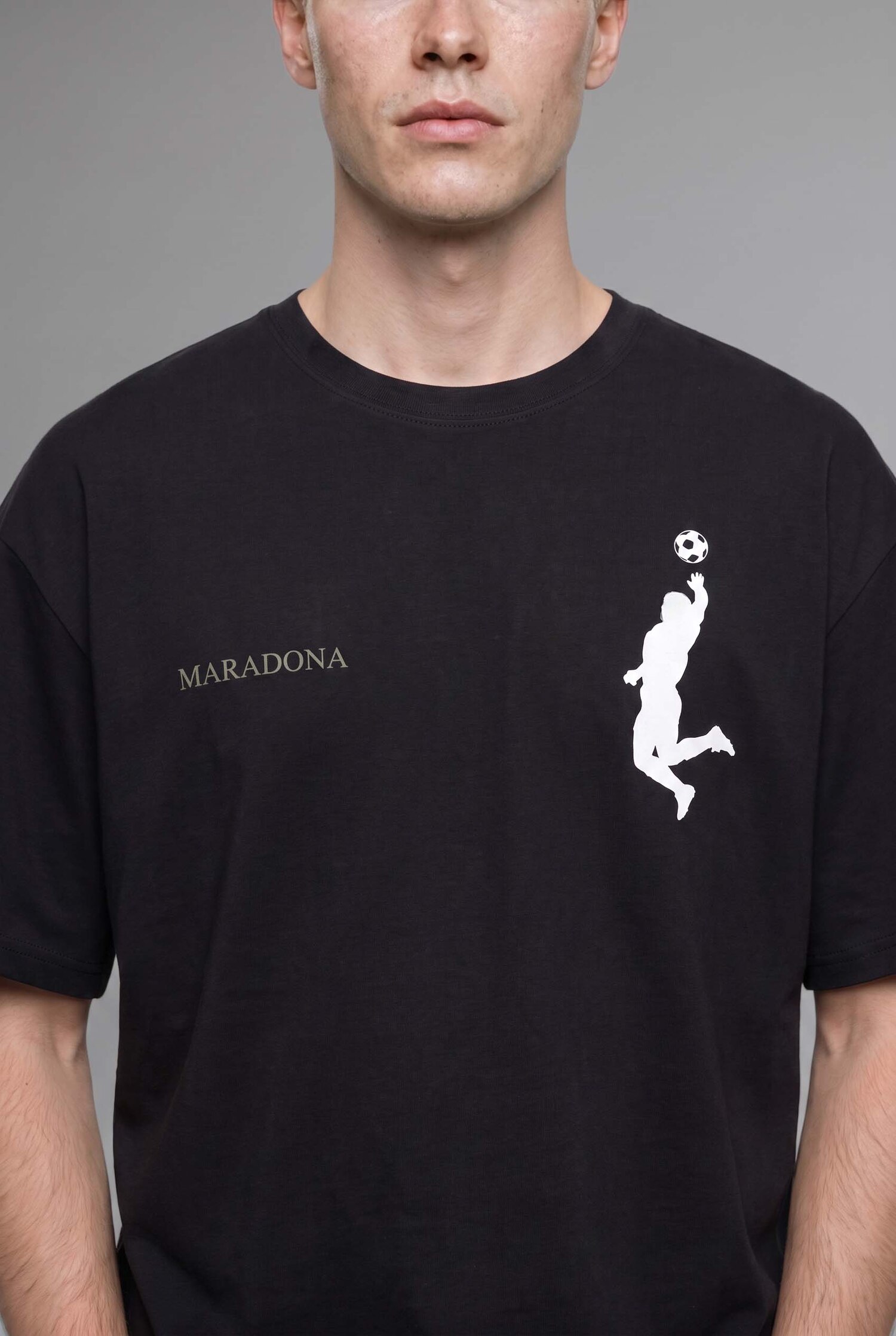 DeFacto Boxy Fit Maradona Baskılı Kısa Kollu Tişört görsel 5