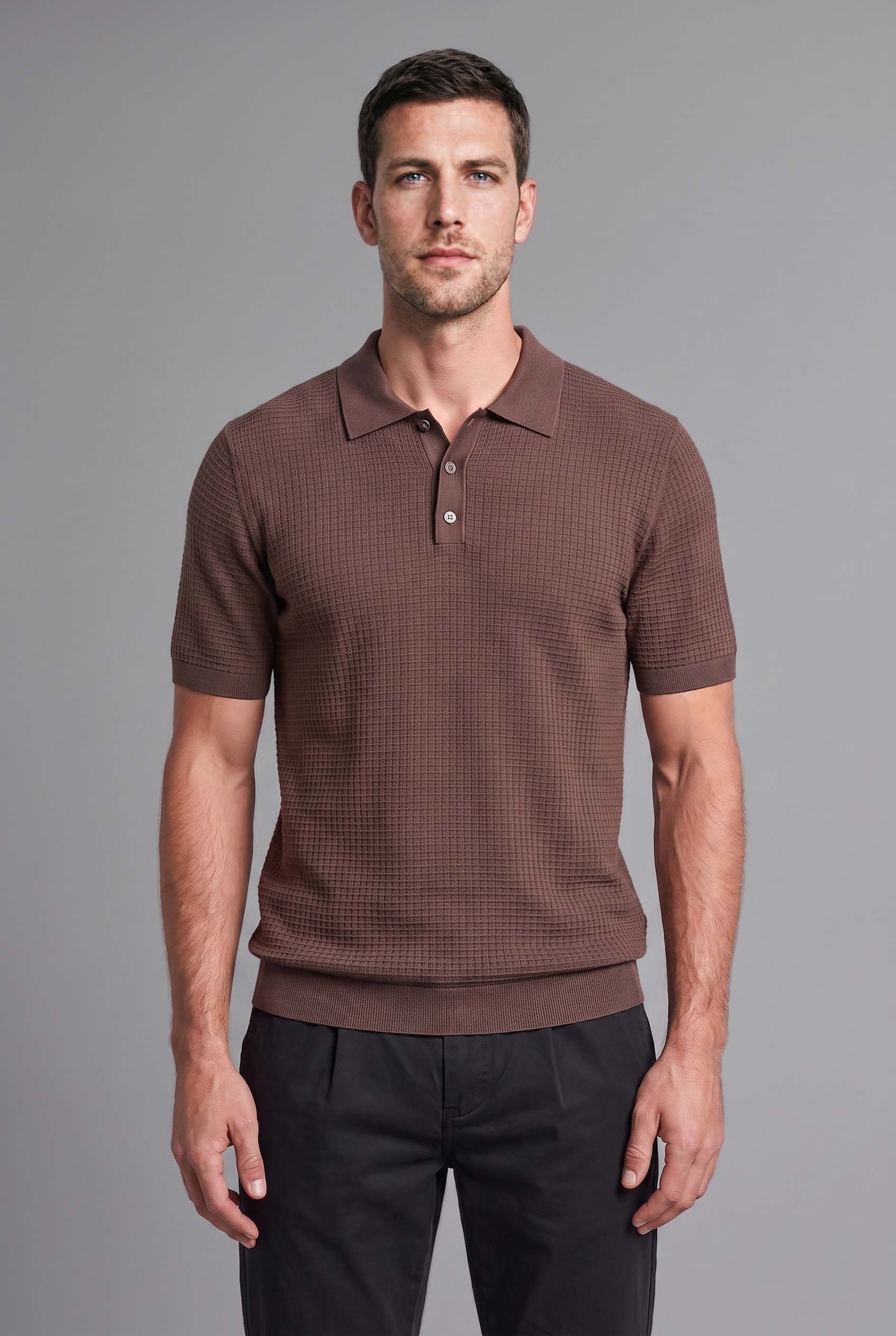 DeFacto Standart Fit Dokulu Basic Triko Polo Tişört görsel 3