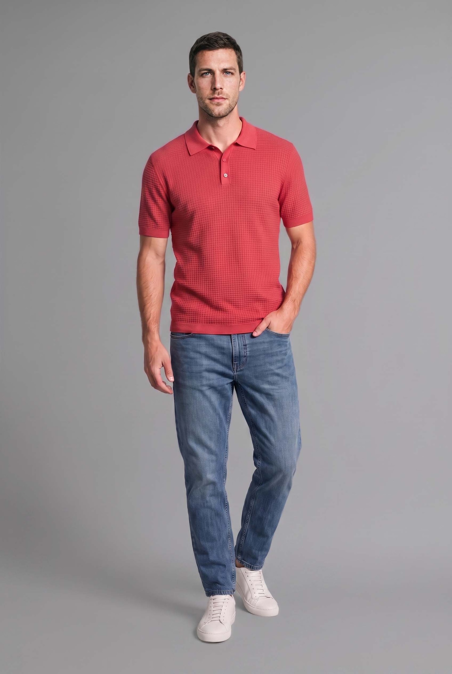 DeFacto Standart Fit Dokulu Basic Polo Tişört görsel 2