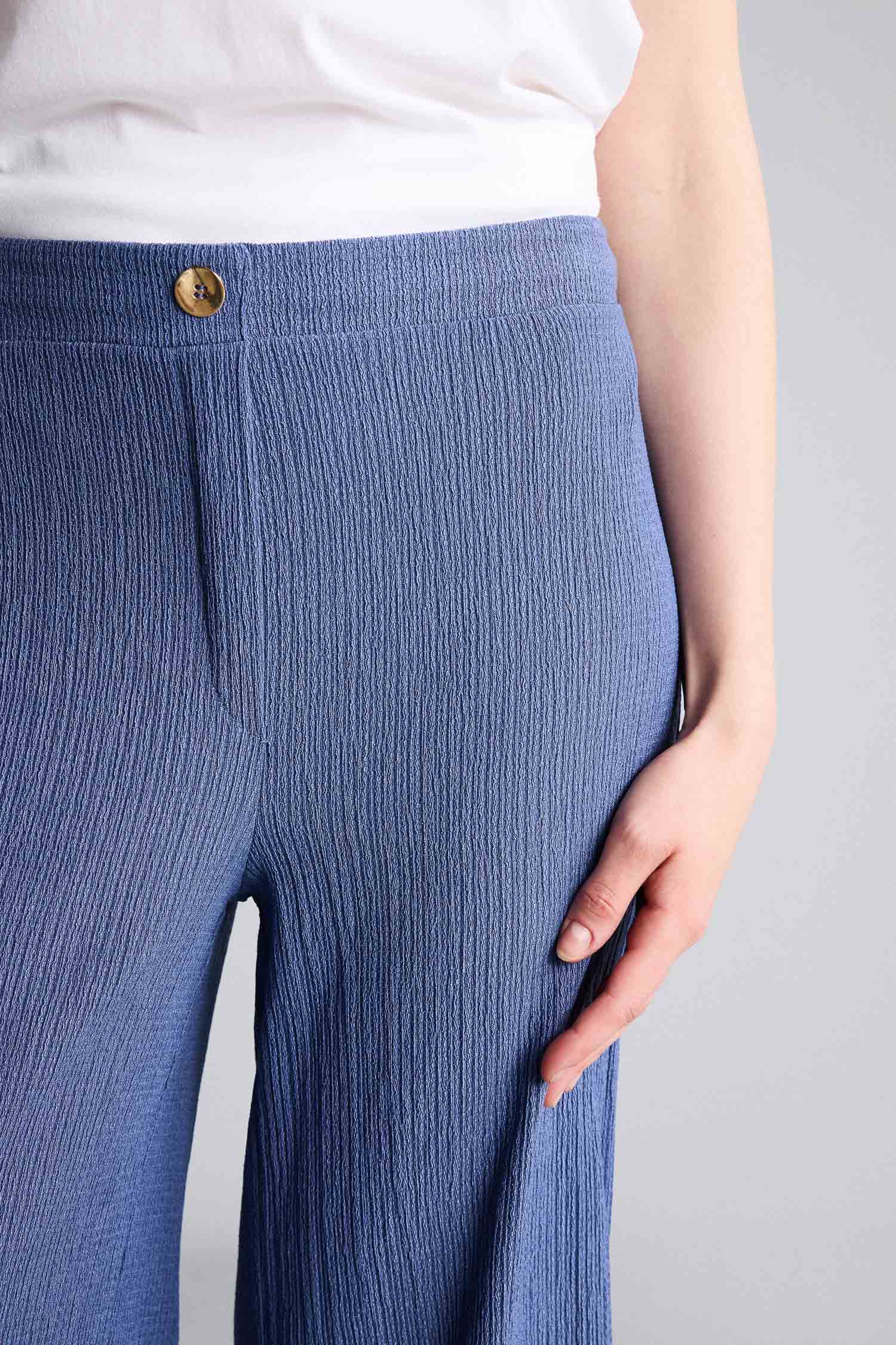 DeFacto Culotte Düz Paça Kırışık Dokulu Pantolon görsel 5