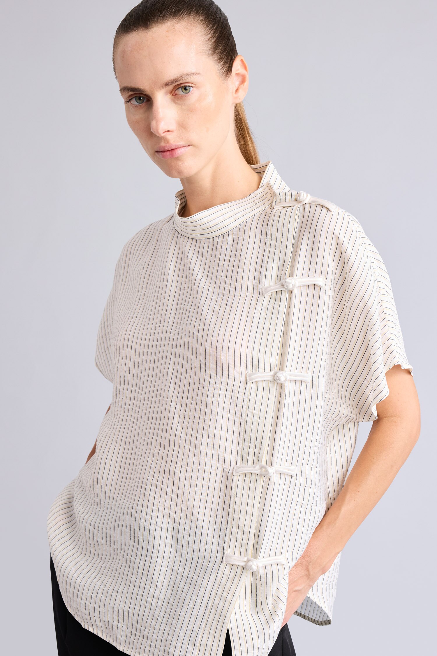 DeFacto Relaxed Fit Çizgili Bluz görsel 5