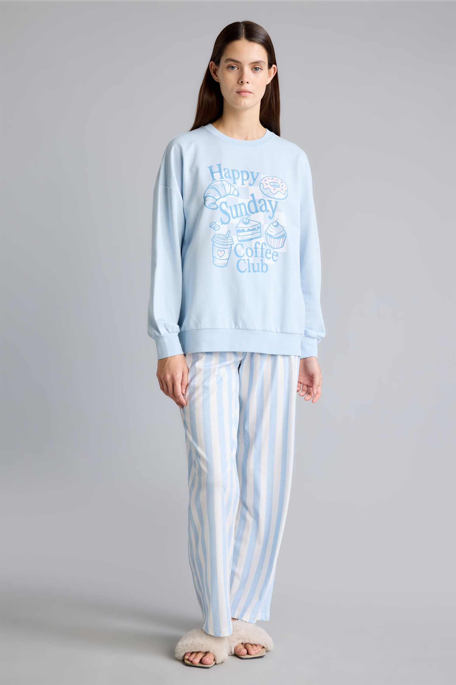 DeFacto Regular Fit Baskılı Pijama Takımı