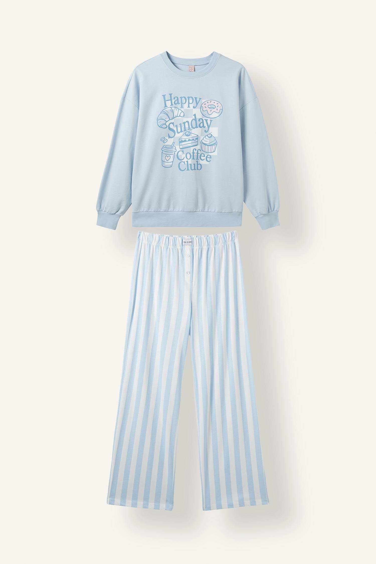 DeFacto Regular Fit Baskılı Pijama Takımı görsel 8