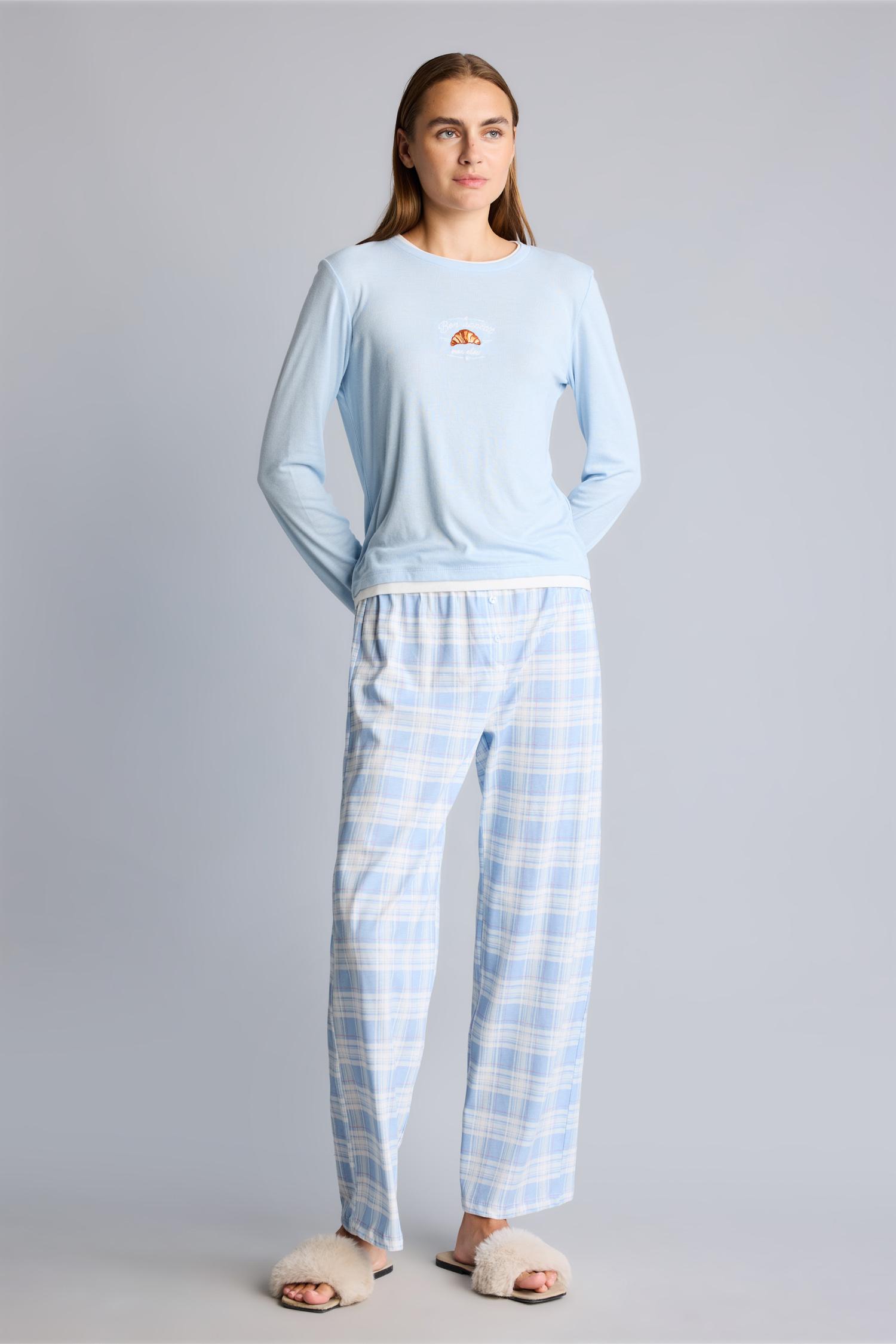 DeFacto Slim Fit Ribana Pijama Takımı
