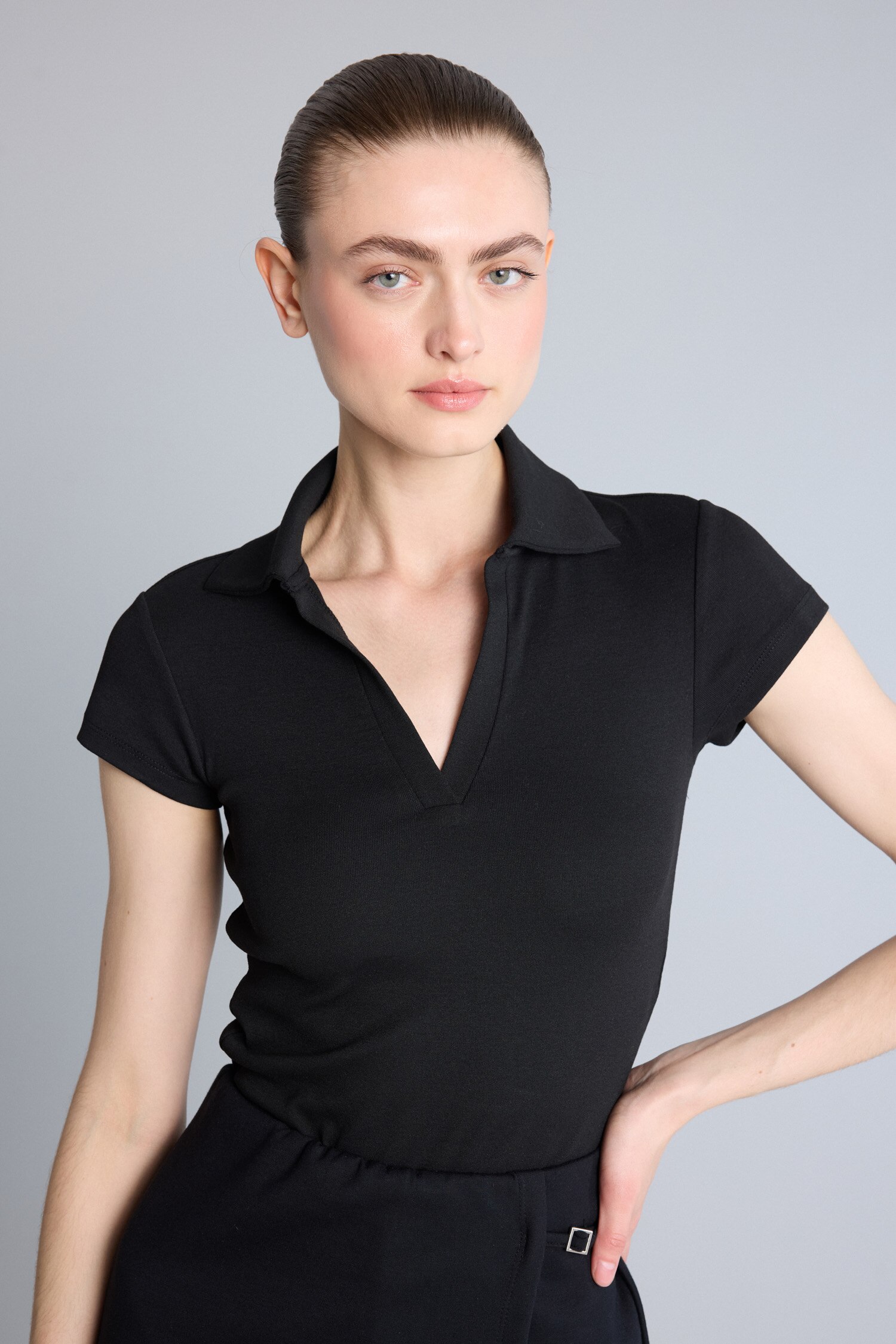 DeFacto Slim Fit Ribana Polo Tişört görsel 3