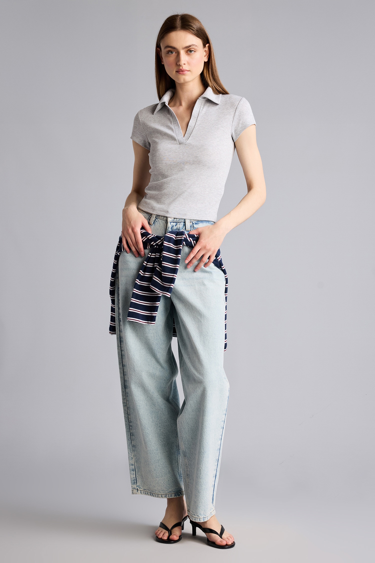 DeFacto Slim Fit Ribana Polo Tişört görsel 2