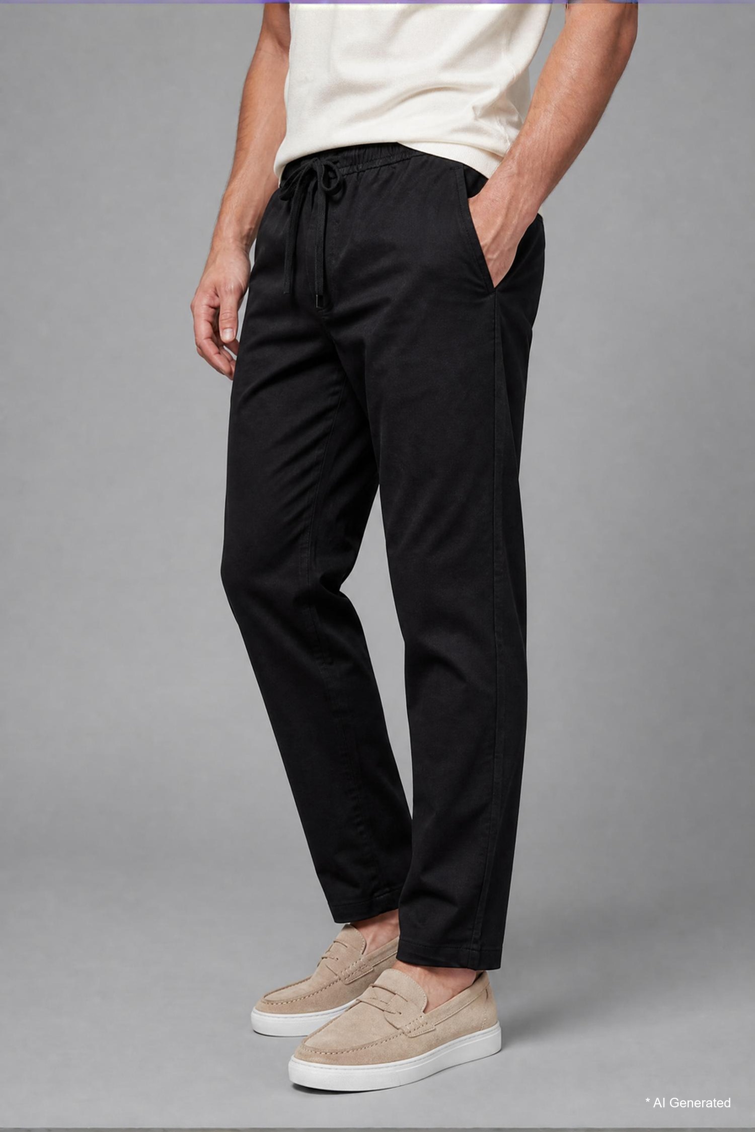 DeFacto Keten Karışımlı Regular Fit Pantolon görsel 4