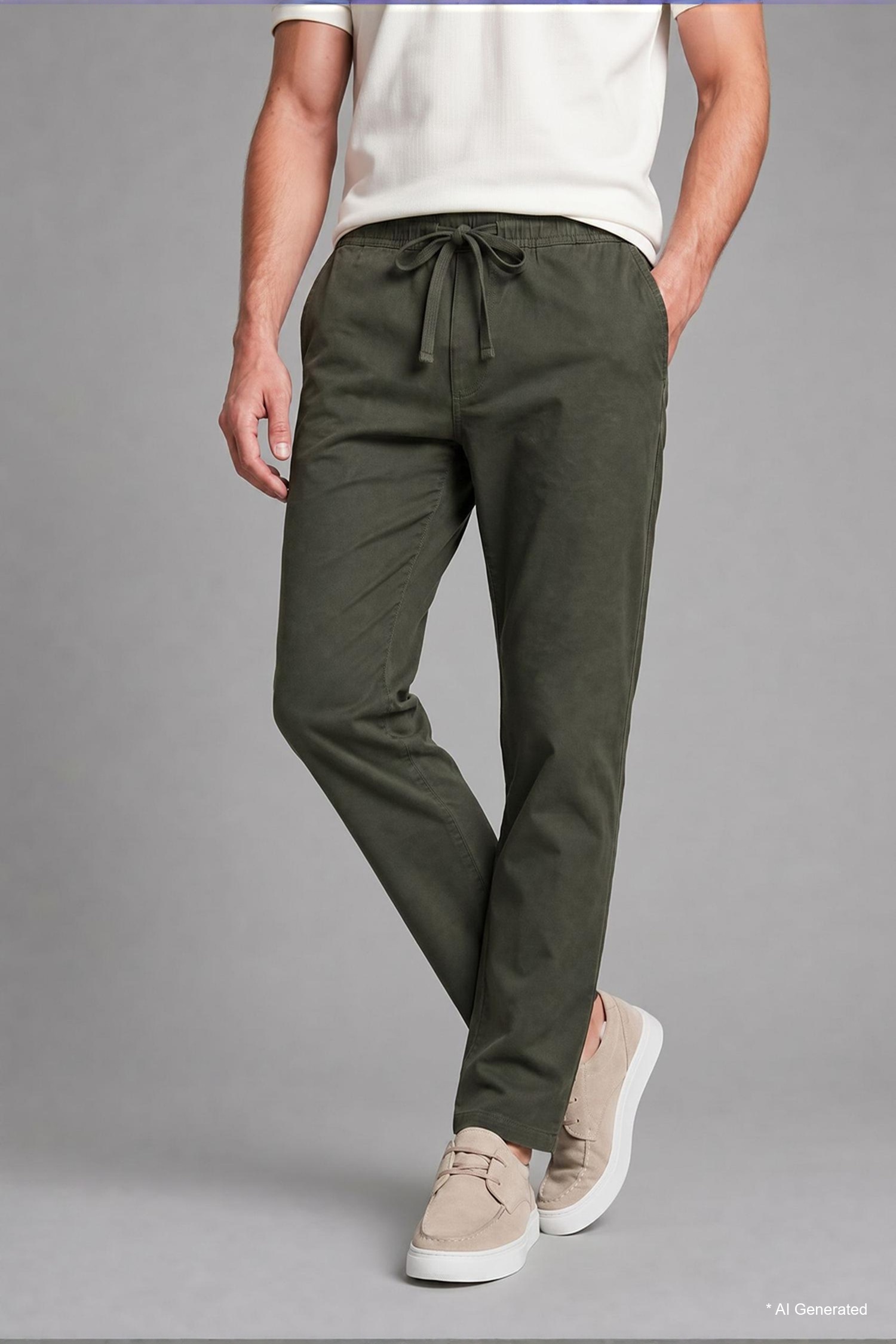 DeFacto Keten Karışımlı Regular Fit Pantolon görsel 4