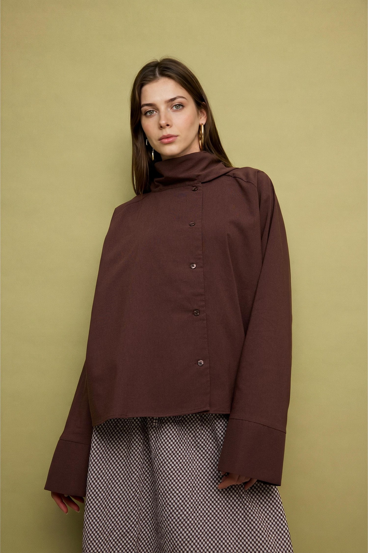 DeFacto Regular Fıt Poplin Uzun Kollu Tunik
