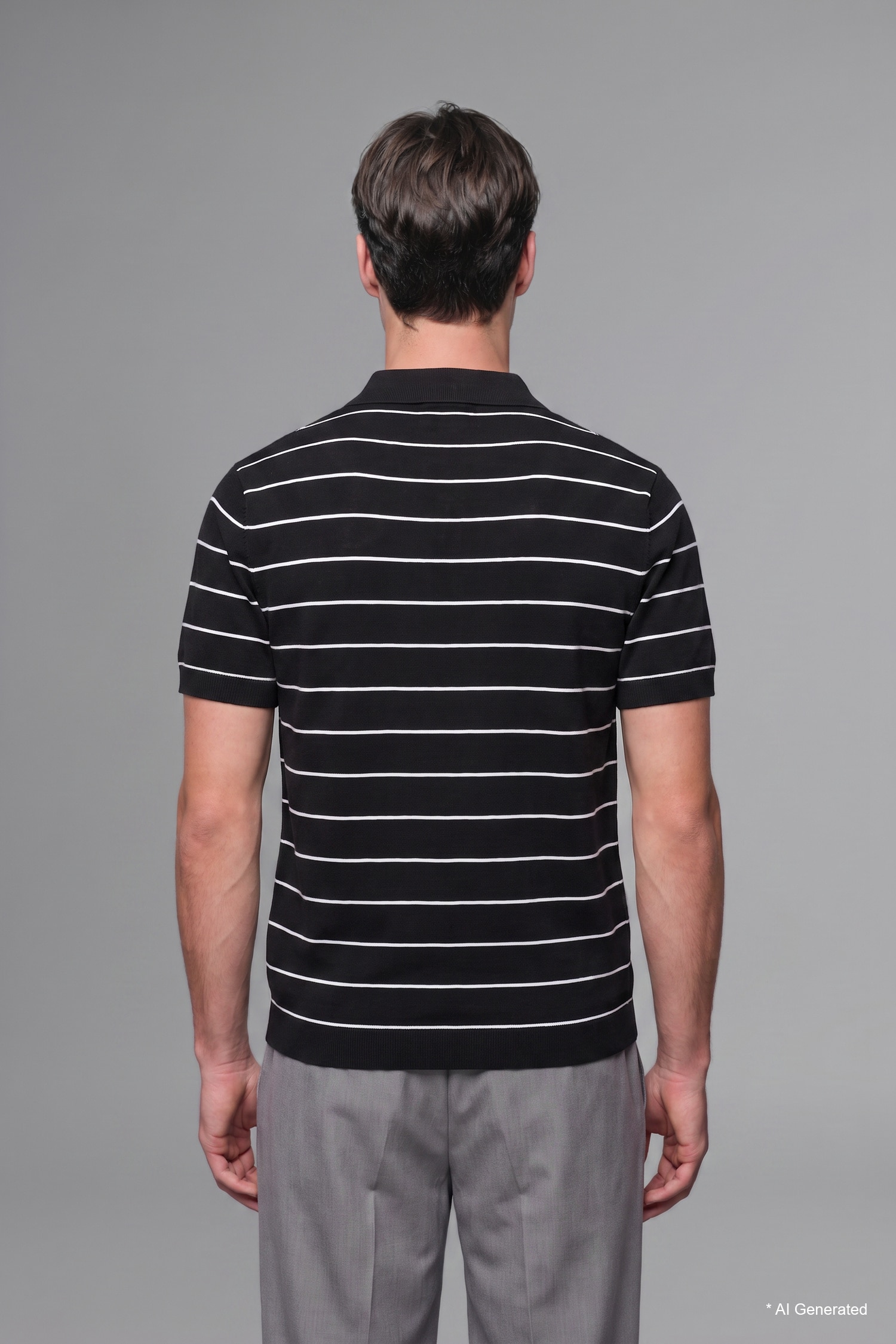 DeFacto Standart Fit Çizgili Polo Triko Tişört görsel 4
