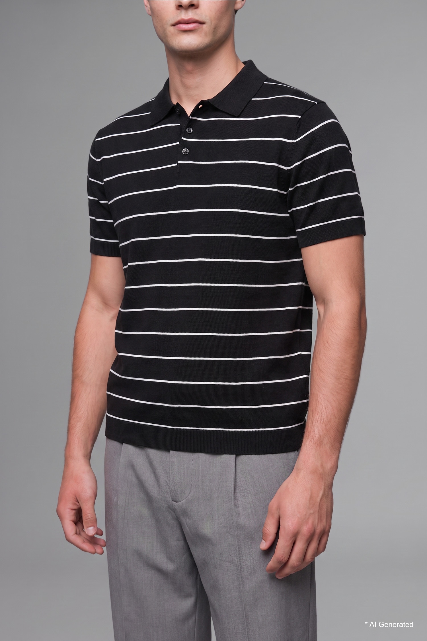 DeFacto Standart Fit Çizgili Polo Triko Tişört görsel 6