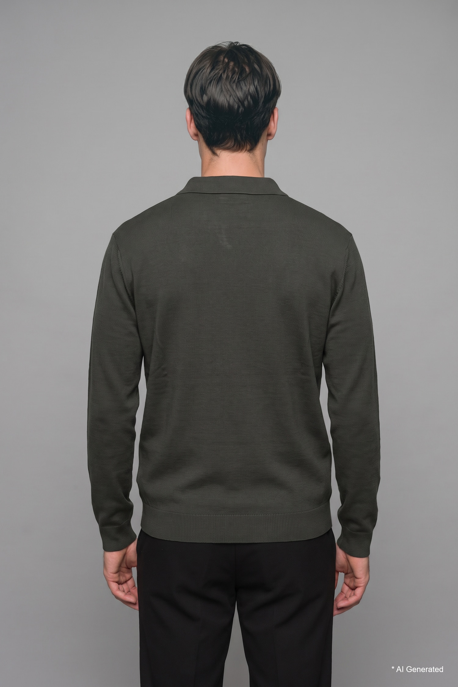 DeFacto Standart Fit Polo Yaka Triko Basic Kazak görsel 4