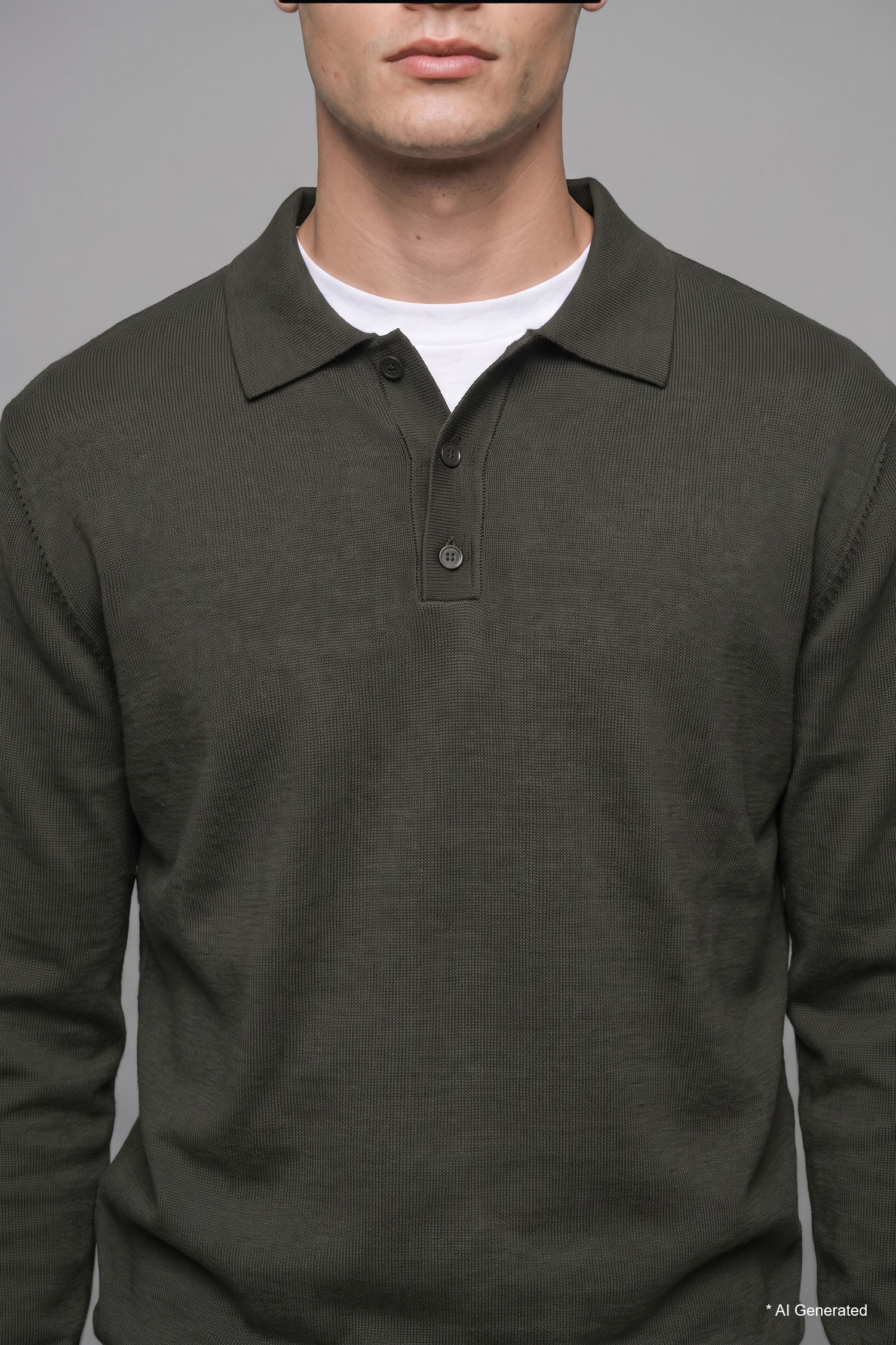 DeFacto Standart Fit Polo Yaka Triko Basic Kazak görsel 6