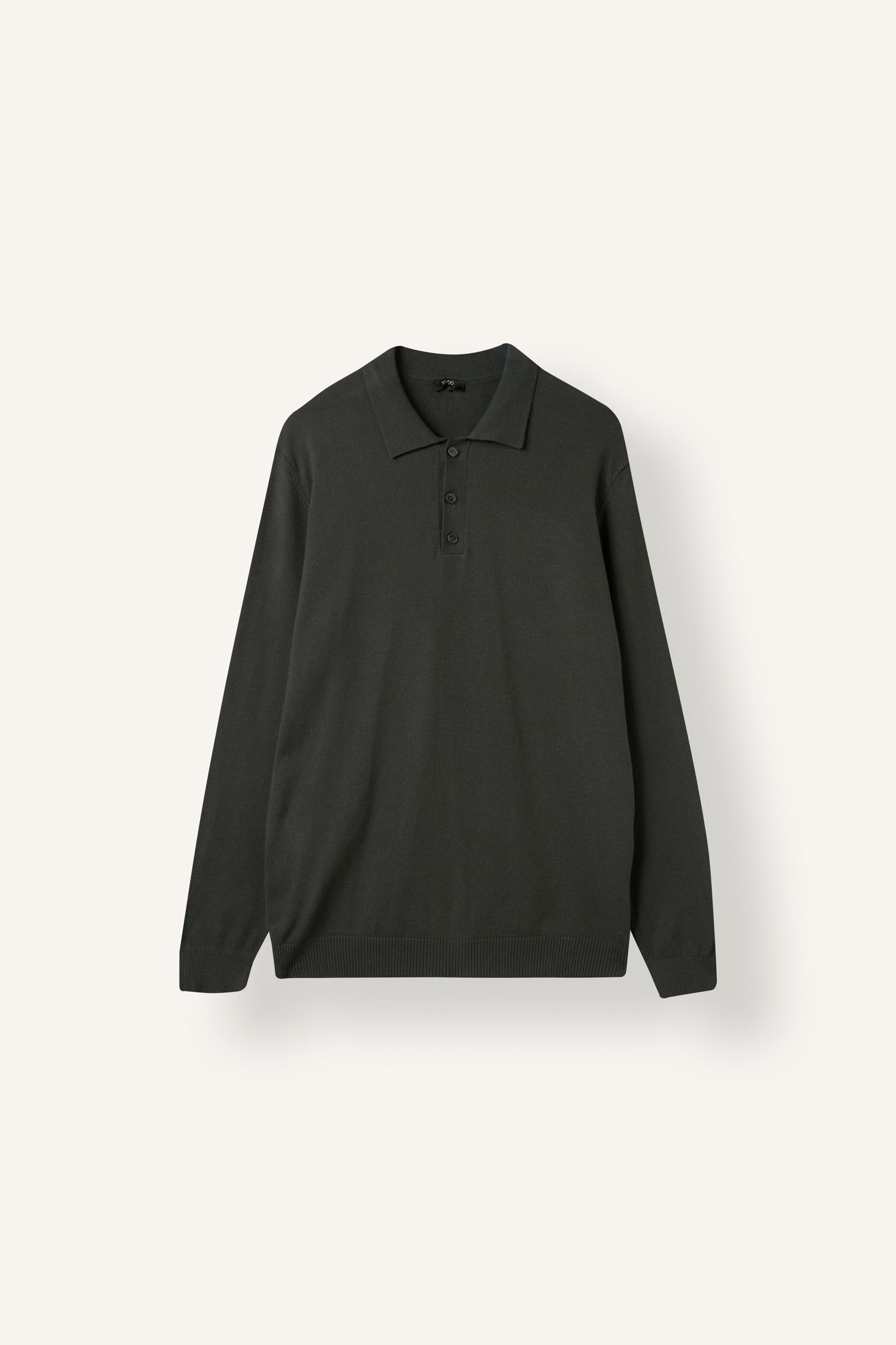 DeFacto Standart Fit Polo Yaka Triko Basic Kazak görsel 7