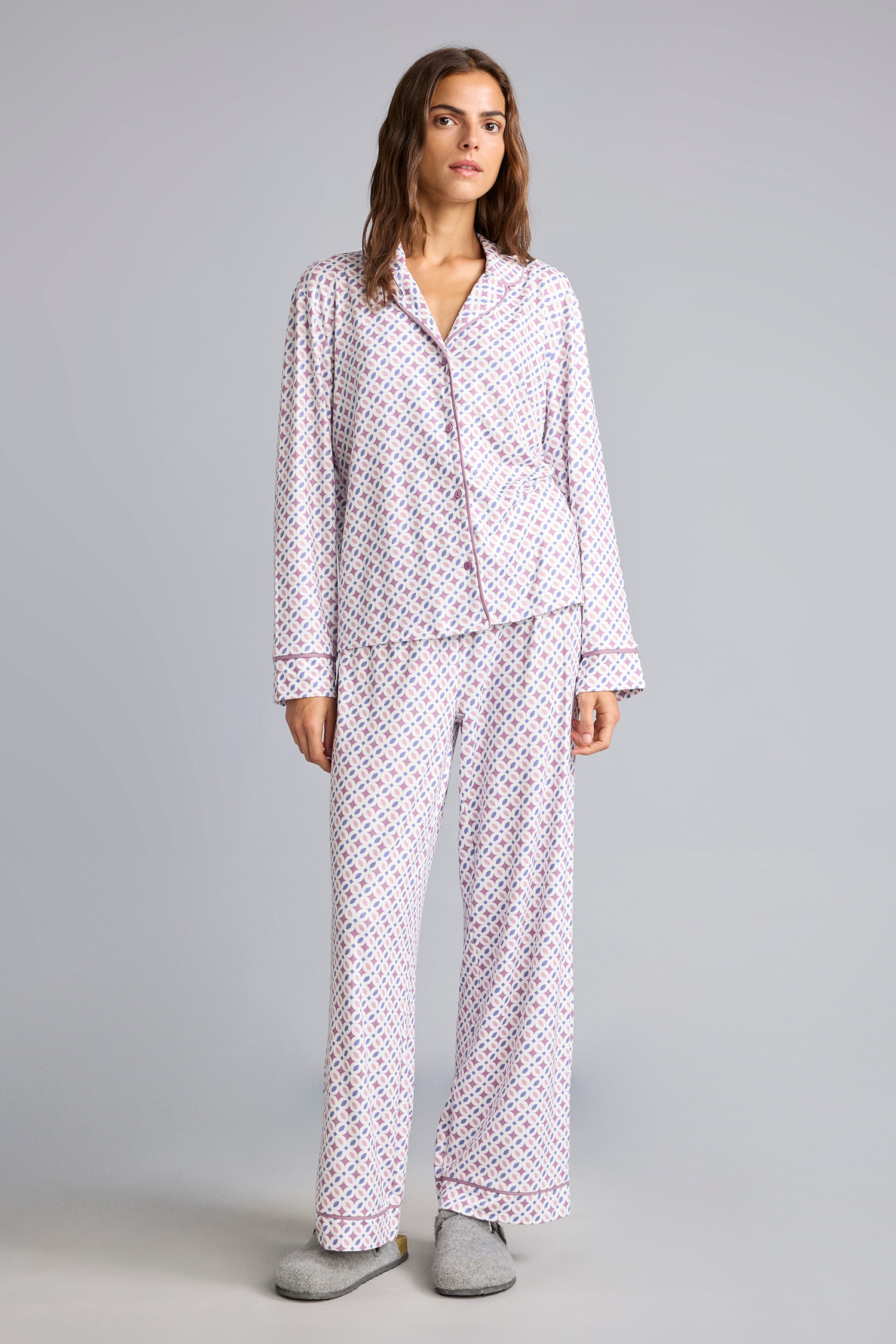 DeFacto Regular Fit Desenli Pijama Takımı