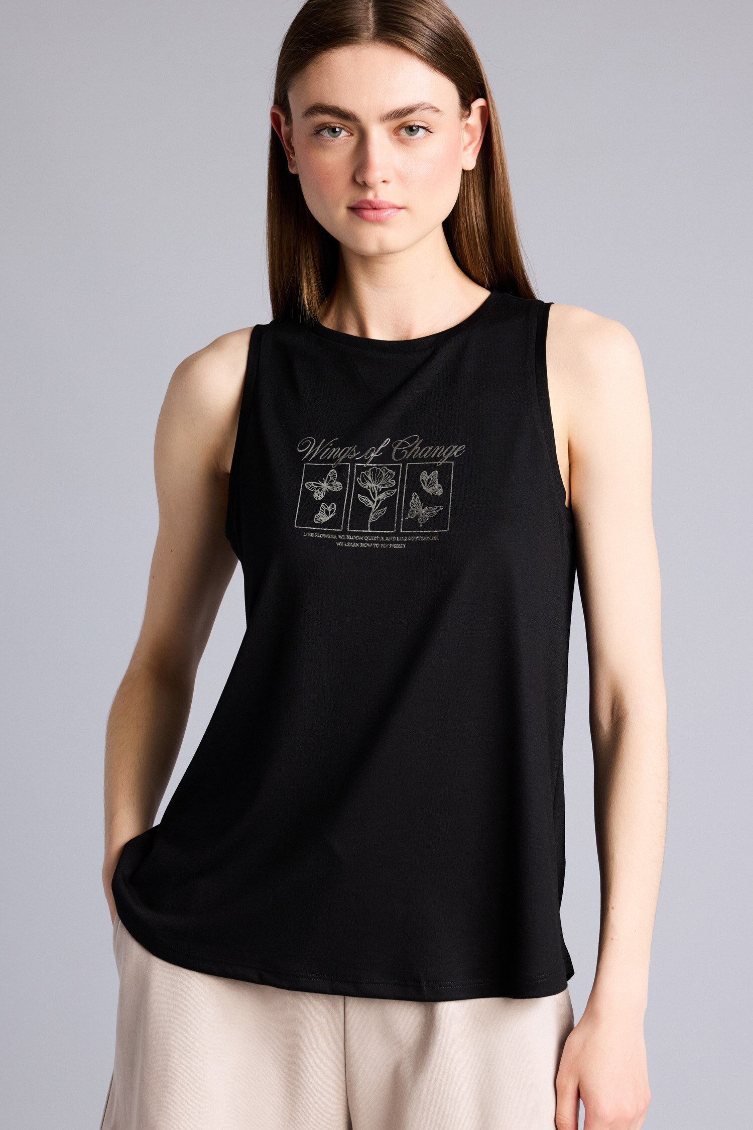 DeFacto Relaxed Fit Baskılı Kolsuz Atlet