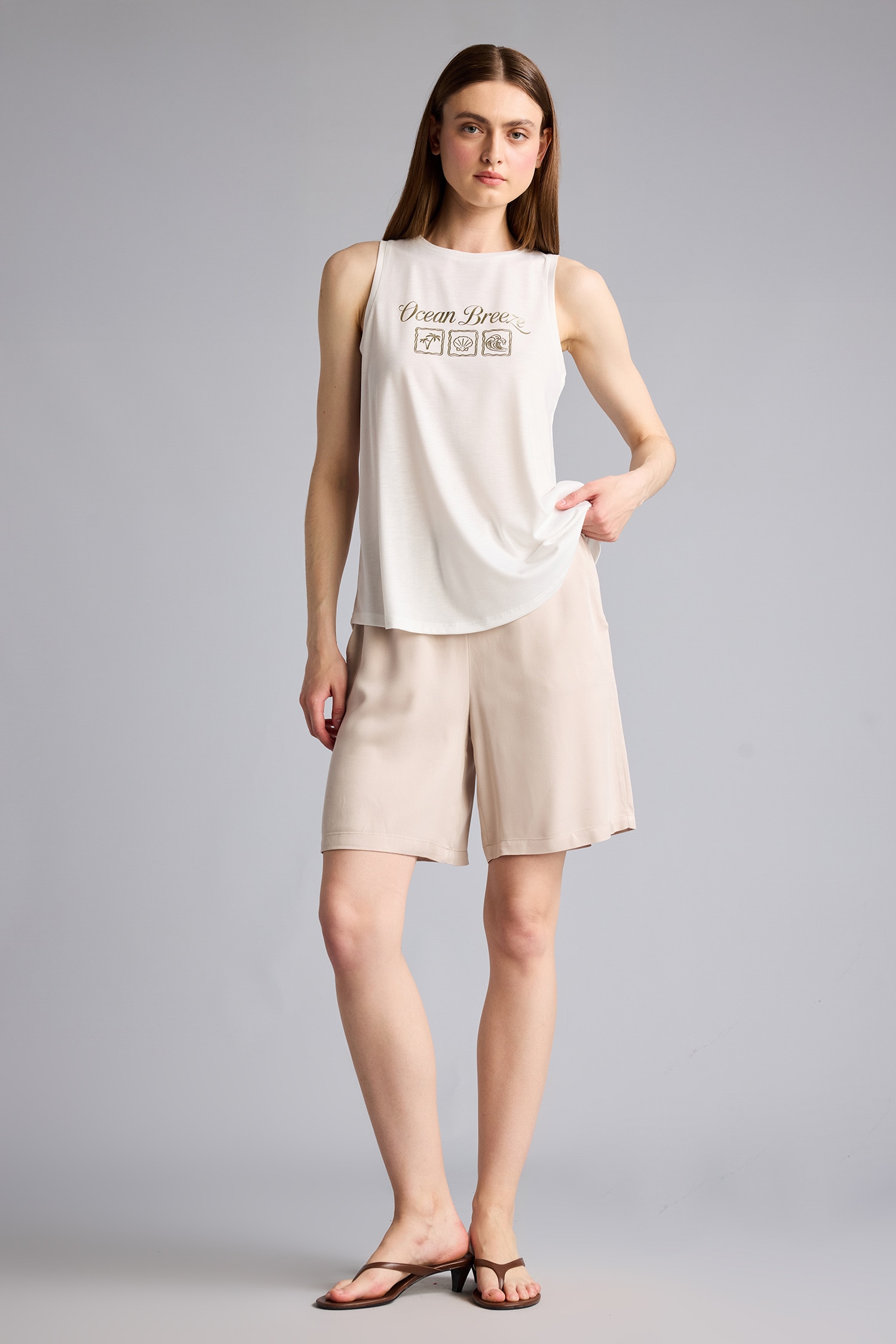 DeFacto Relaxed Fit Baskılı Atlet görsel 2