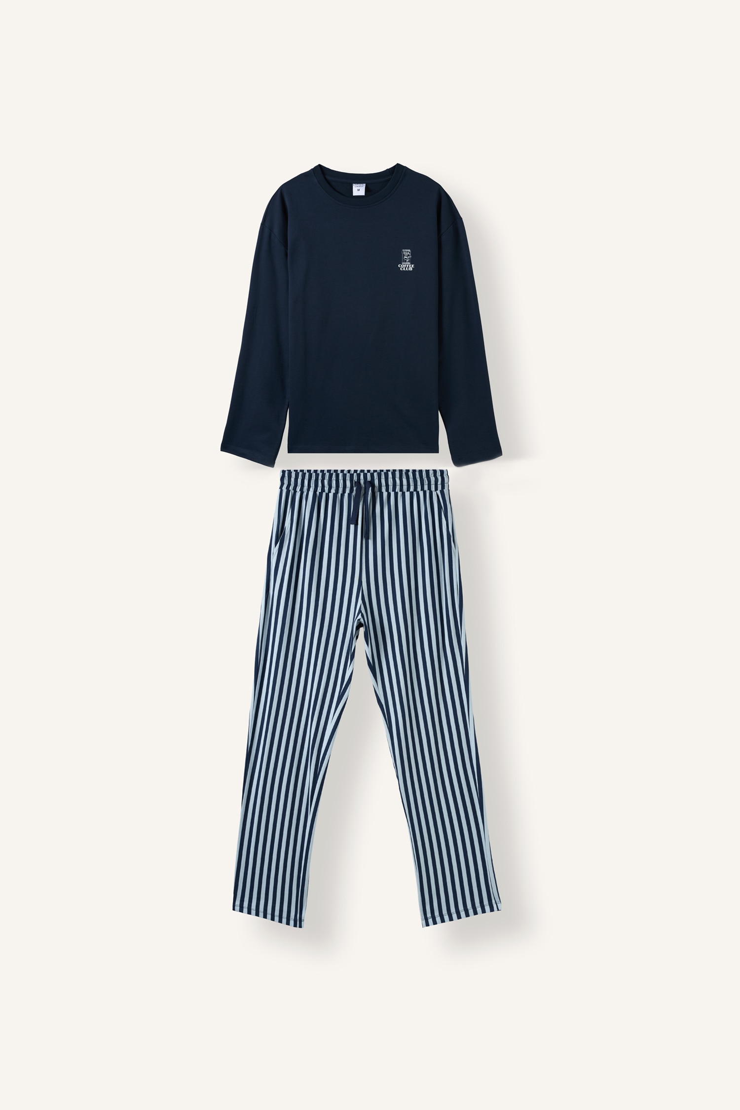 DeFacto %100 Pamuk Regular Fit Uzun Kollu Baskılı Pijama Takım