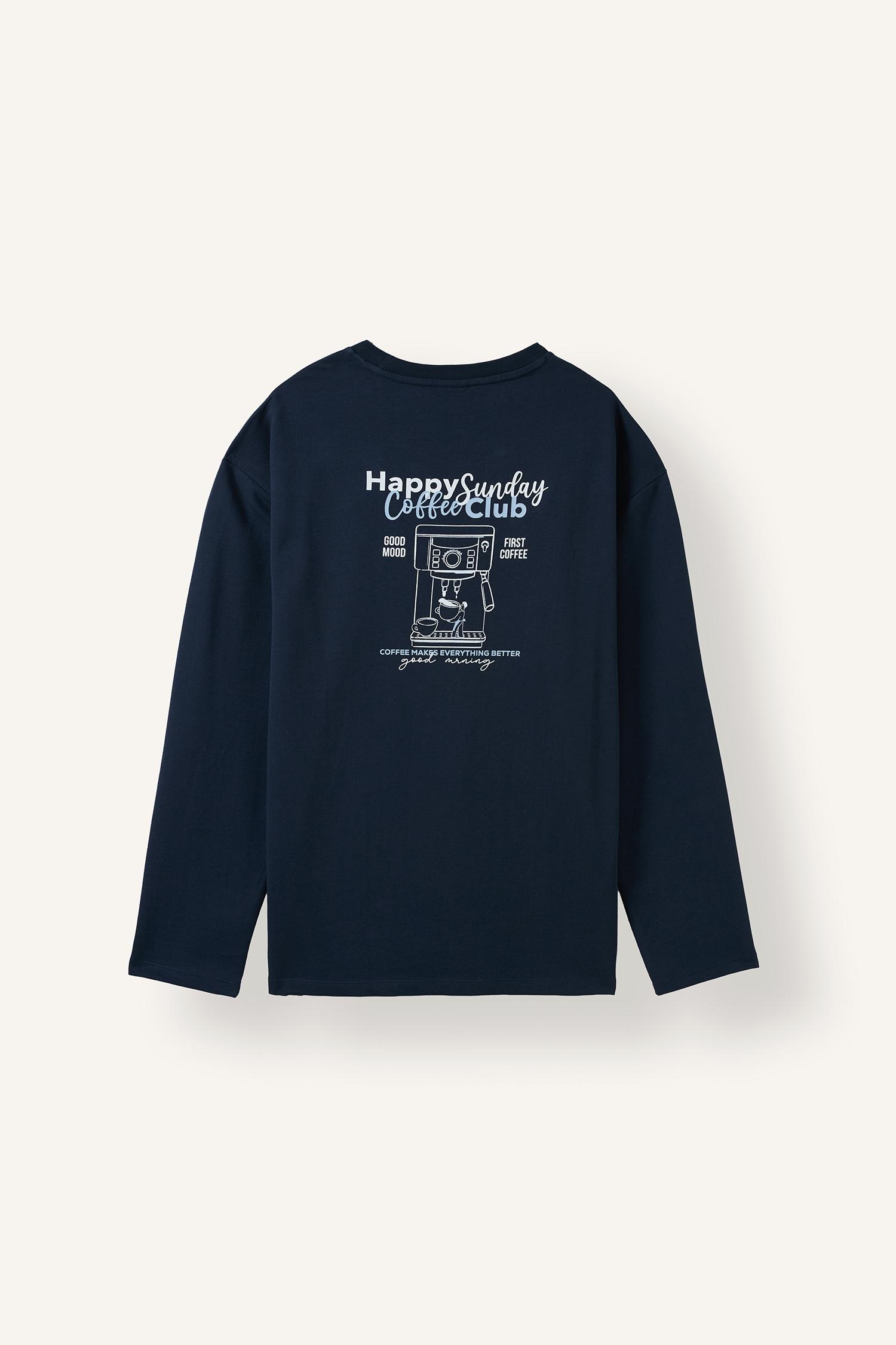 DeFacto %100 Pamuk Regular Fit Uzun Kollu Baskılı Pijama Takım görsel 3