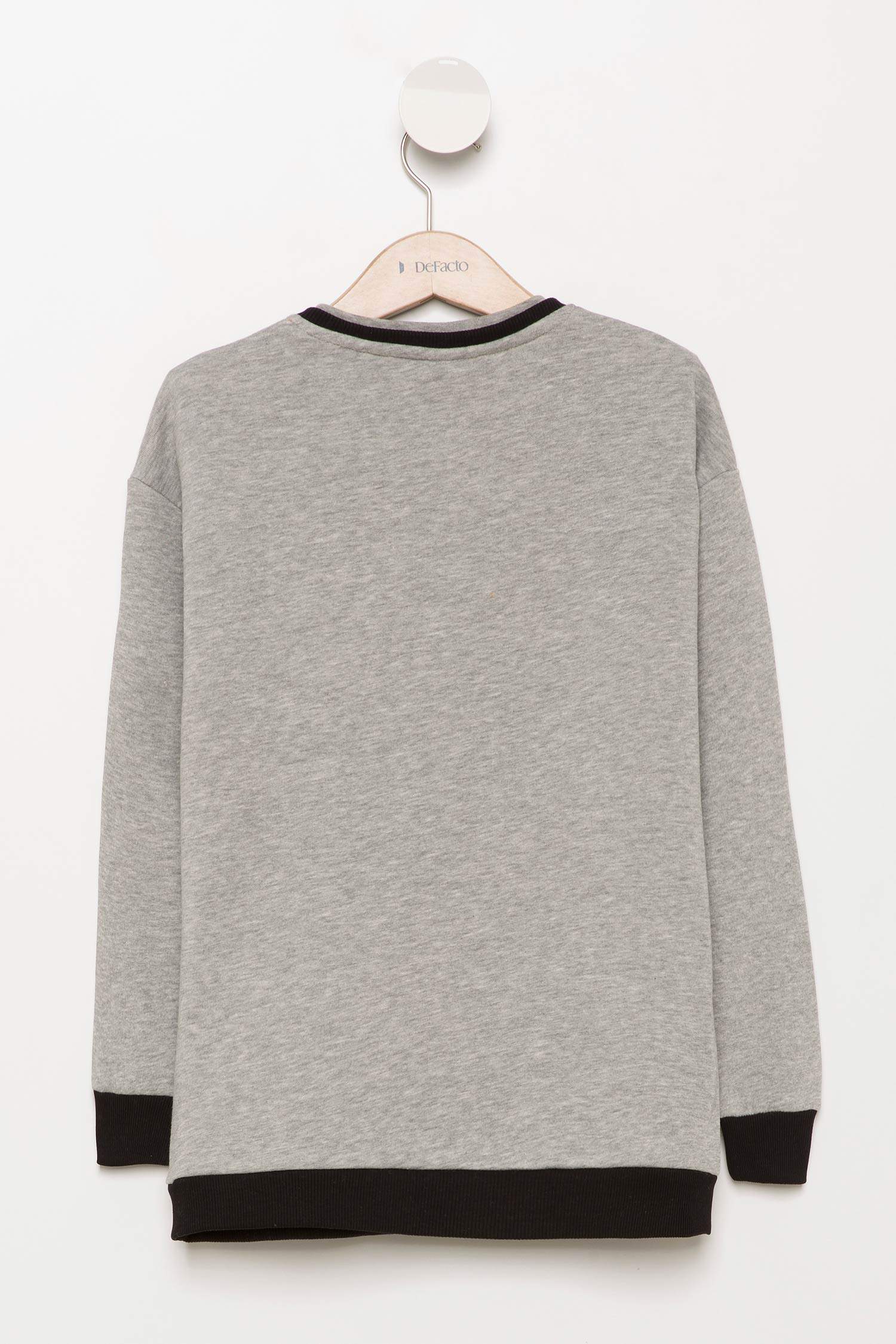 Defacto Slogan Baskılı Sweatshirt. 3
