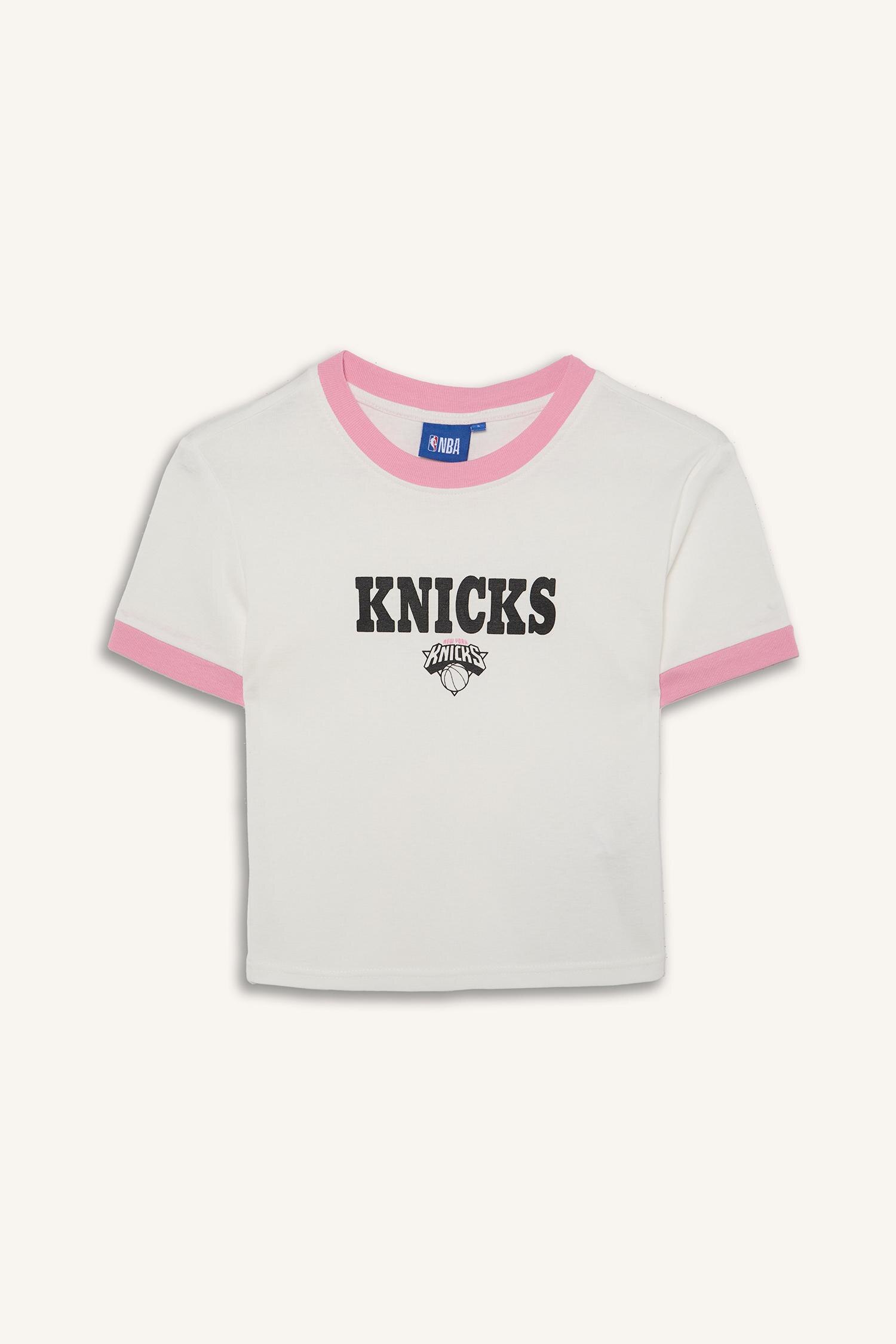 DeFacto NBA Lisanslı Slim Fit Kısa Kollu Ribana Tişört görsel 6