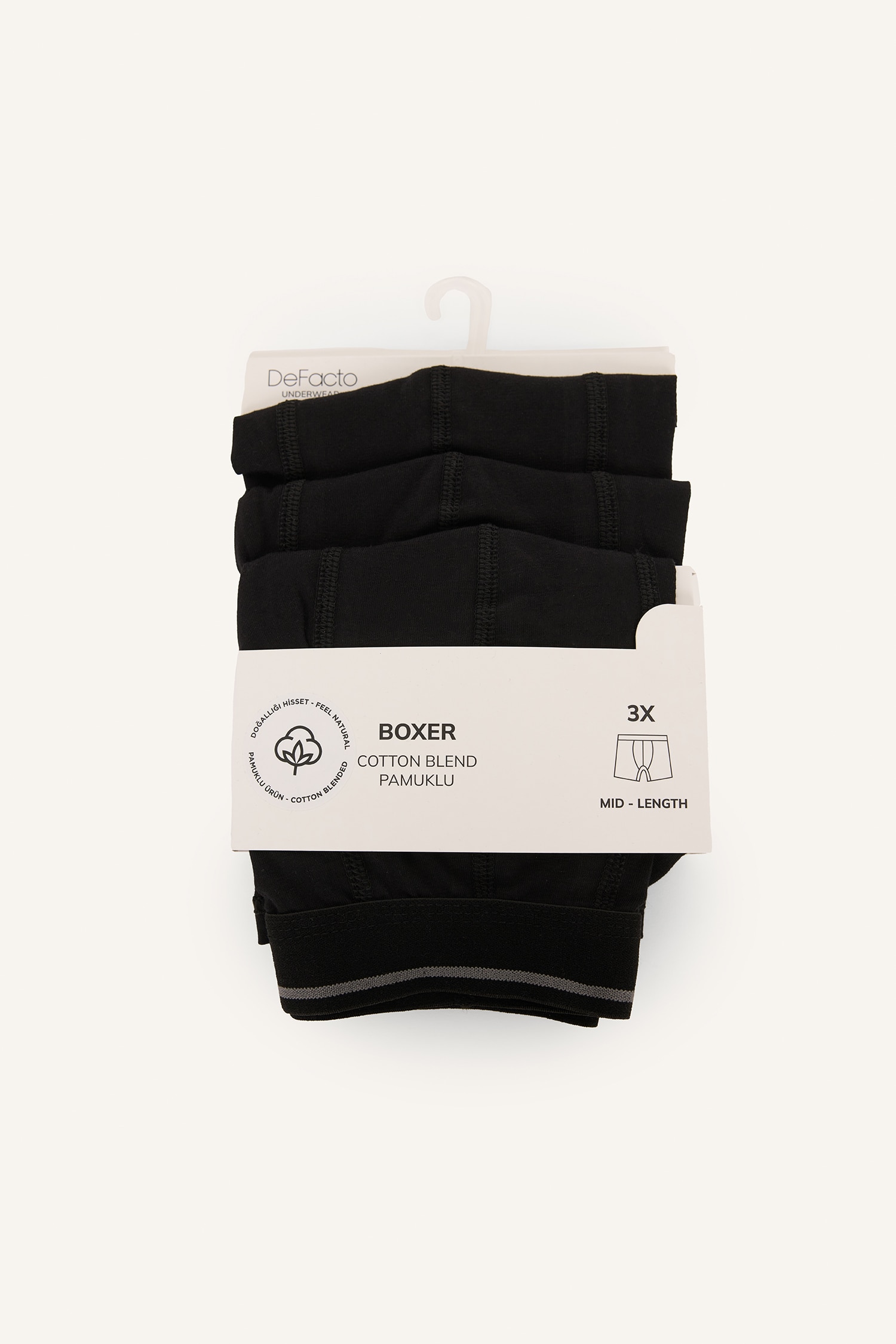 DeFacto Regular Fit Pamuklu 3'lü Boxer