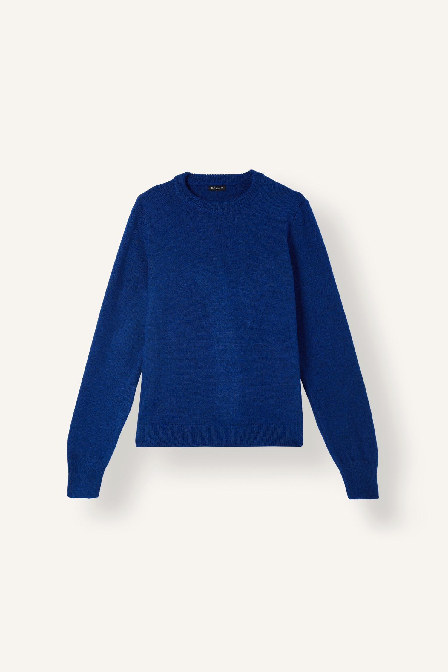 DeFacto Regular Fit Bisiklet Yaka Basic Kazak görsel 6
