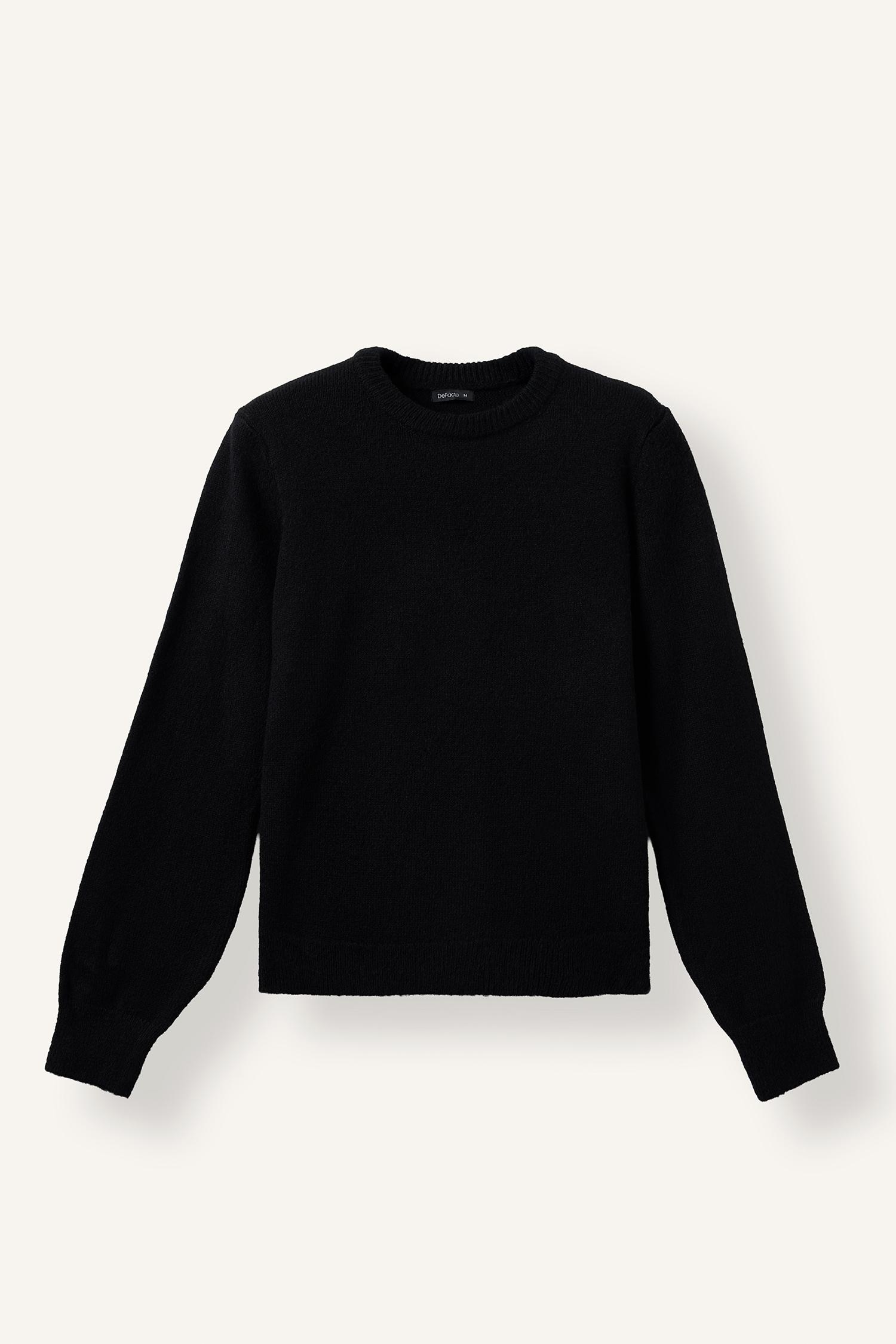 DeFacto Regular Fit Bisiklet Yaka Basic Kazak görsel 6