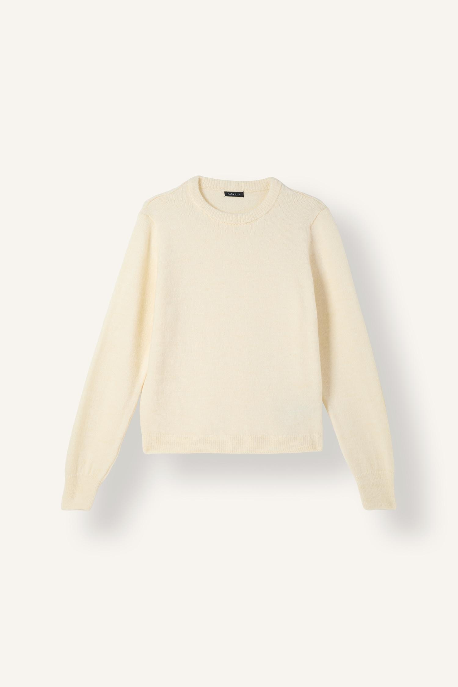 DeFacto Regular Fit Bisiklet Yaka Basic Kazak görsel 6