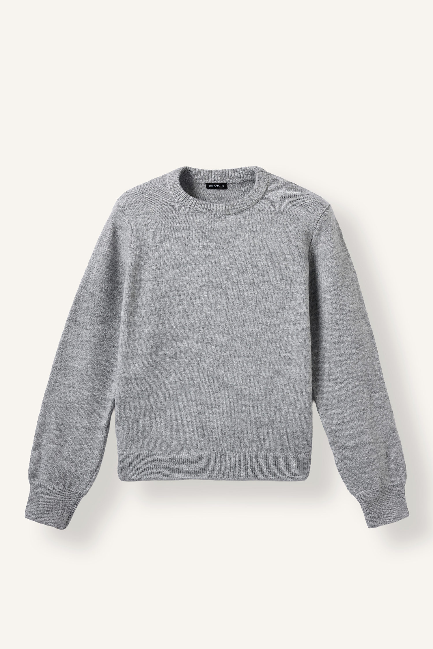 DeFacto Regular Fit Bisiklet Yaka Basic Kazak