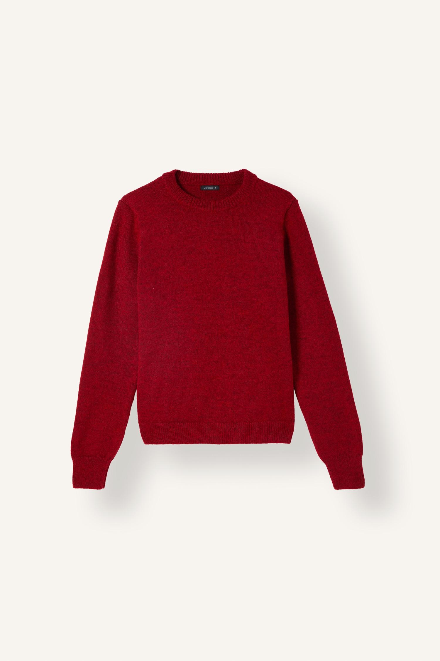 DeFacto Regular Fit Bisiklet Yaka Basic Kazak görsel 6
