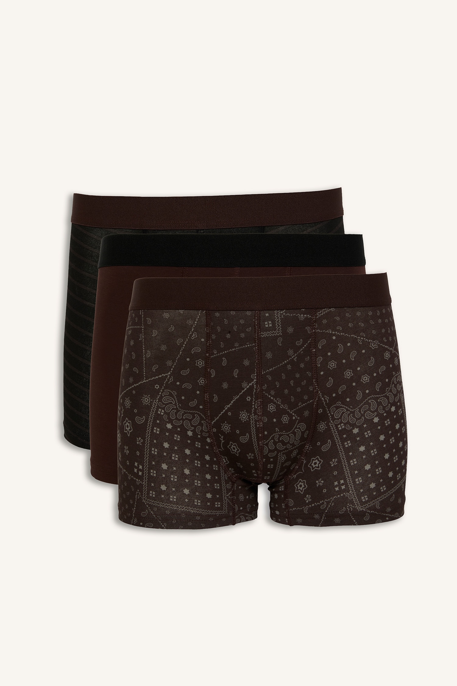 DeFacto Regular Fit Desenli 3'lü Boxer