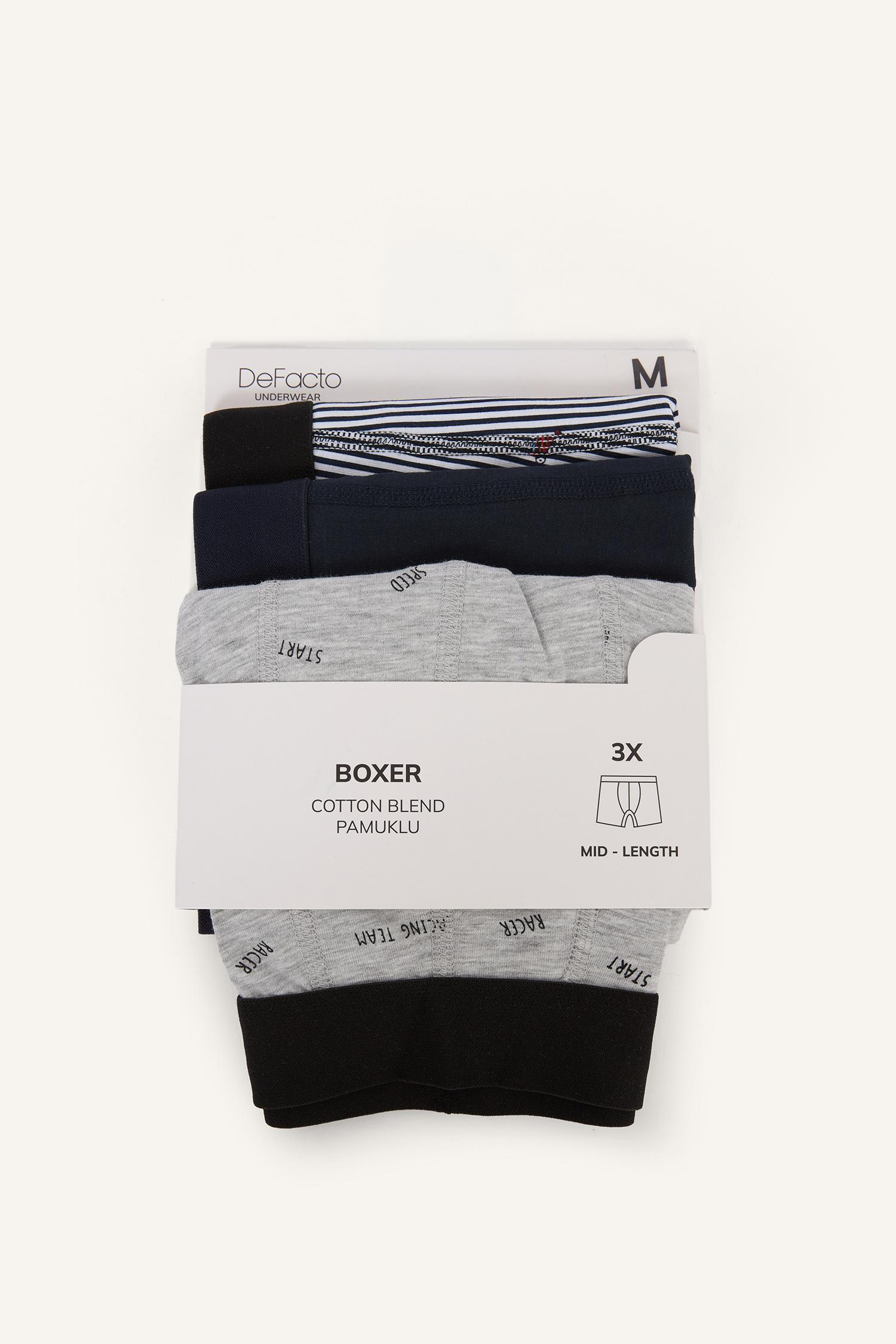 DeFacto Regular Fıt 3'lü Boxer görsel 7