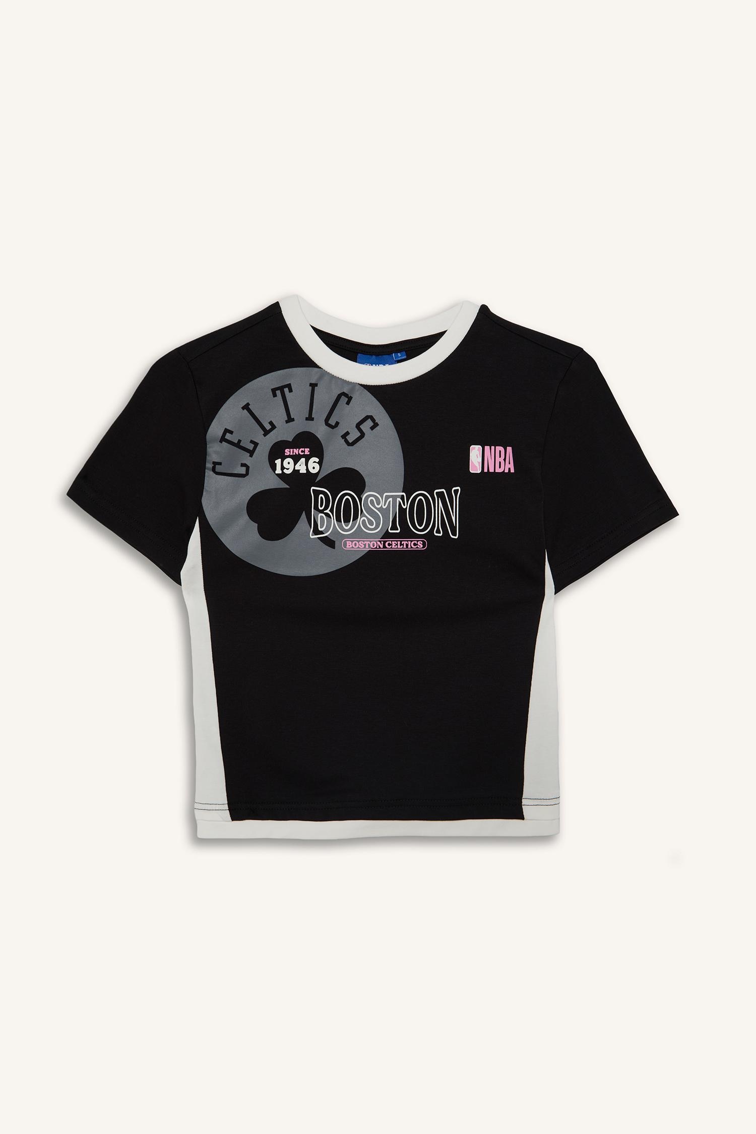 DeFacto NBA Lisanslı Slim Fit Kısa Kollu Tişört görsel 6